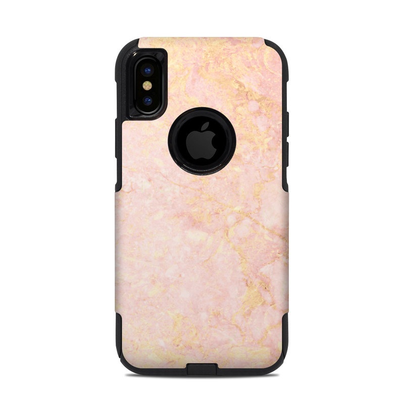 OtterBox Commuter iPhone XS Case Skin design of Pink, Peach, Wallpaper, Pattern, with pink, yellow, orange colors