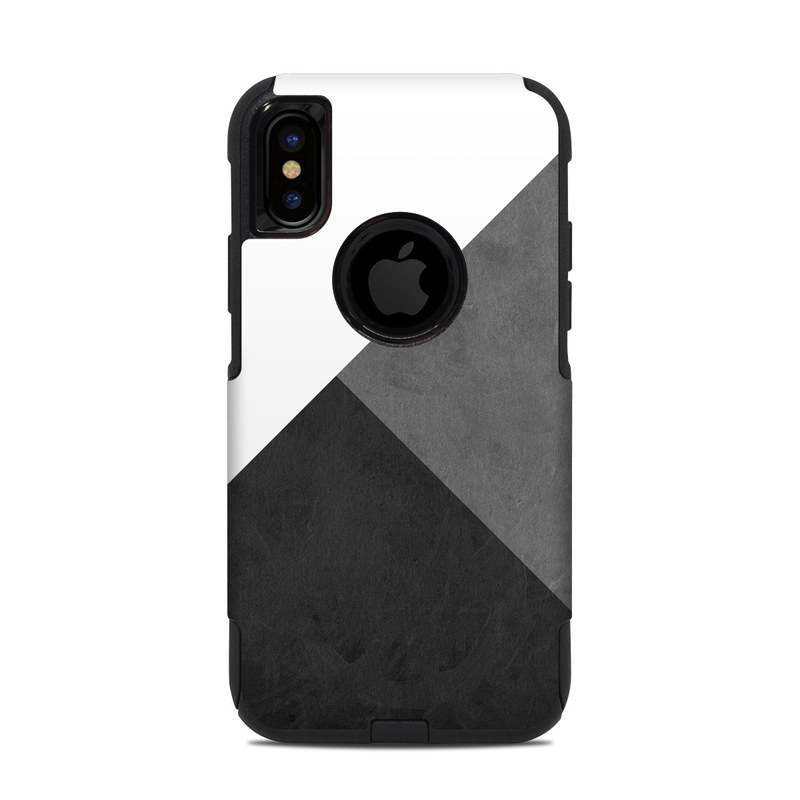 OtterBox Commuter iPhone XS Case Skin design of Black, White, Black-and-white, Line, Grey, Architecture, Monochrome, Triangle, Monochrome photography, Pattern, with white, black, gray colors