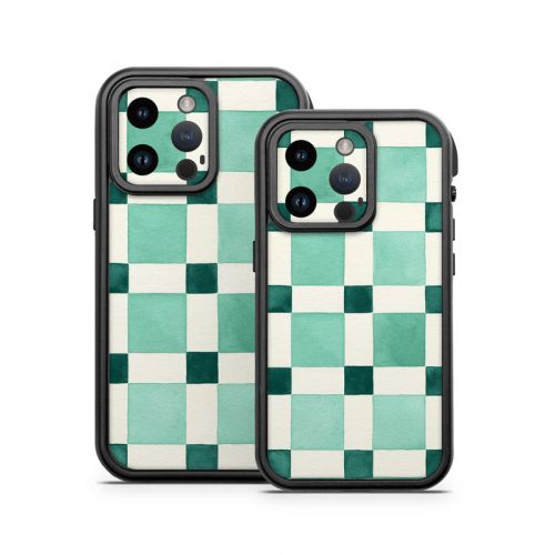 Checker Mosaic Green OtterBox Fre iPhone 14 Series Case Skin