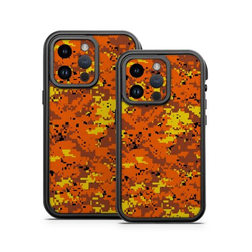 Digital Orange Camo Otterbox Fre iPhone 14 Series Case Skin