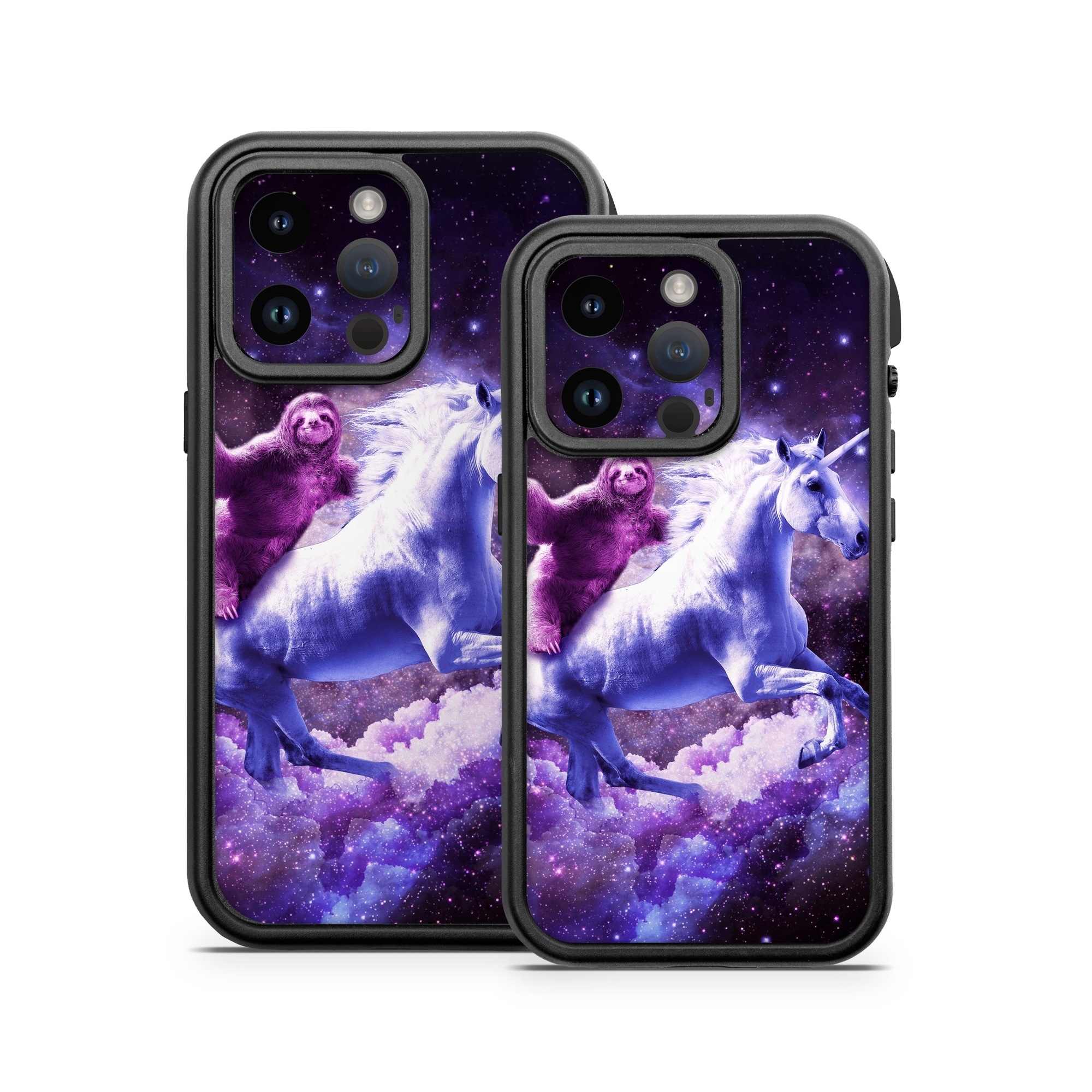 OtterBox Fre iPhone 14 Series Case Skin design of Purple, Unicorn, Fictional character, Violet, Mythical creature, Illustration, Sky, Graphic design, Space, Constellation, with black, white, blue, purple, gray, brown colors
