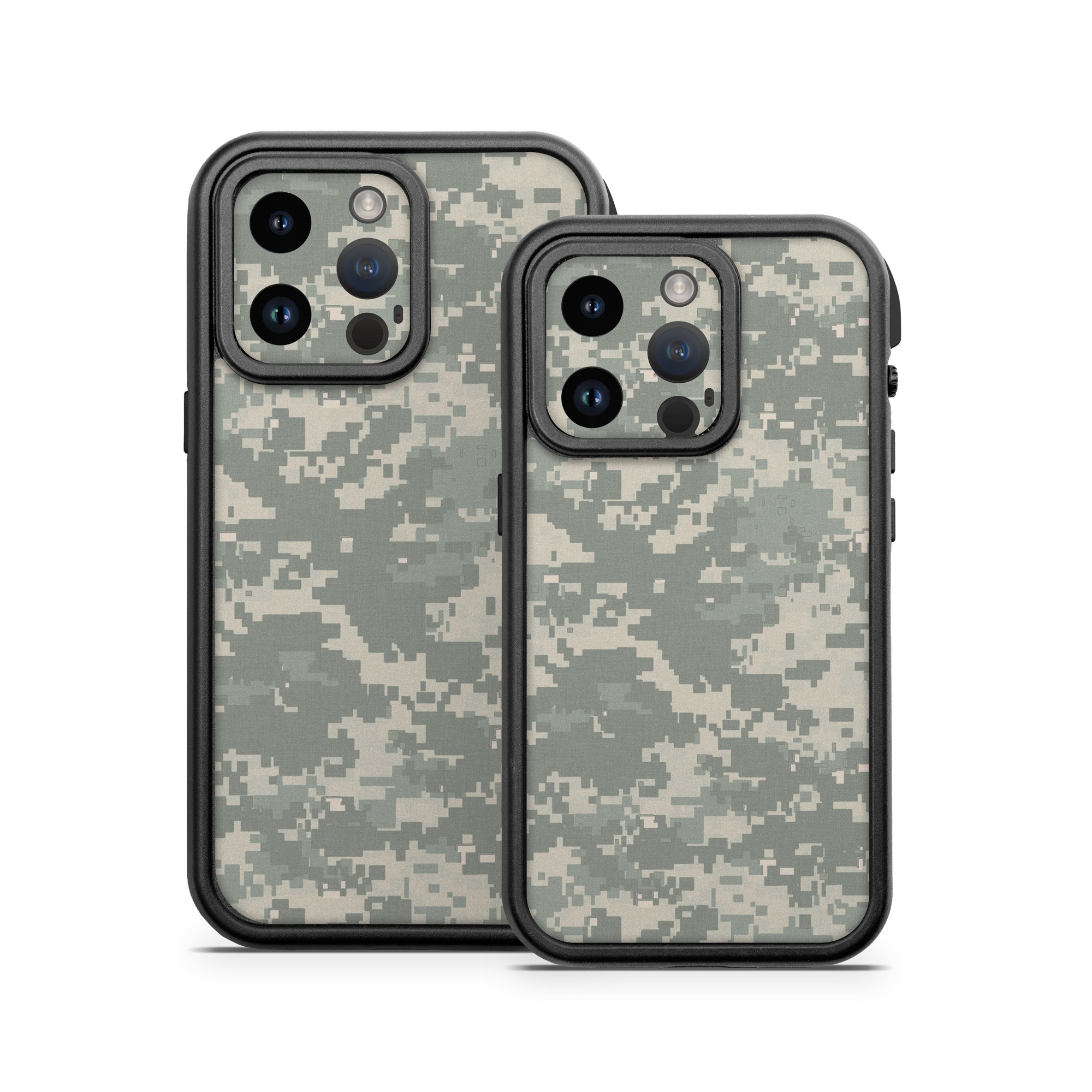 OtterBox Fre iPhone 14 Series Case Skin design of Military camouflage, Green, Pattern, Uniform, Camouflage, Design, Wallpaper, with gray, green colors