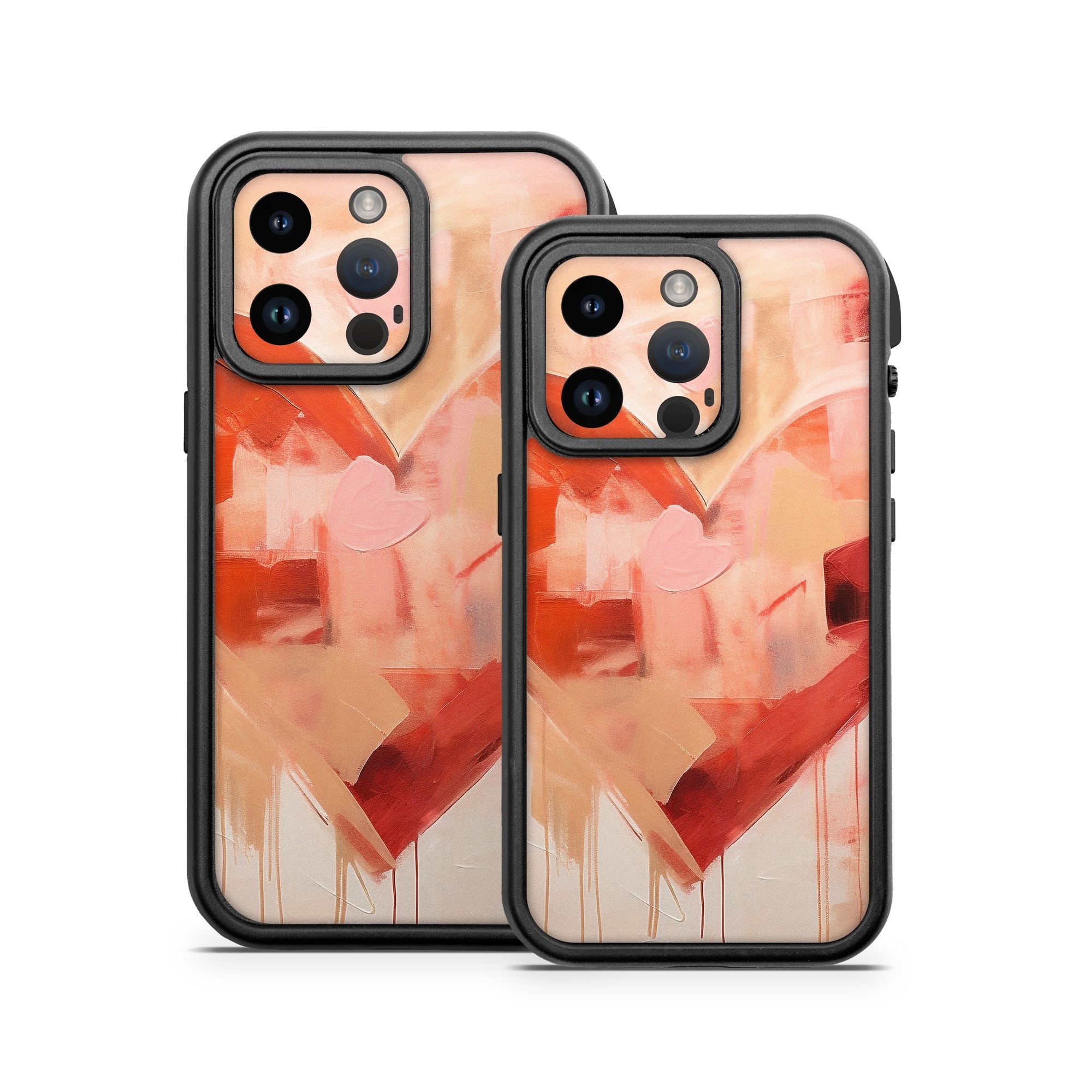 OtterBox Fre iPhone 14 Series Case Skin design of Paint, Art paint, Orange, Art, Font, Red, Painting, Tints and shades, Creative arts, Petal, with red, yellow, orange, pink, black, white colors