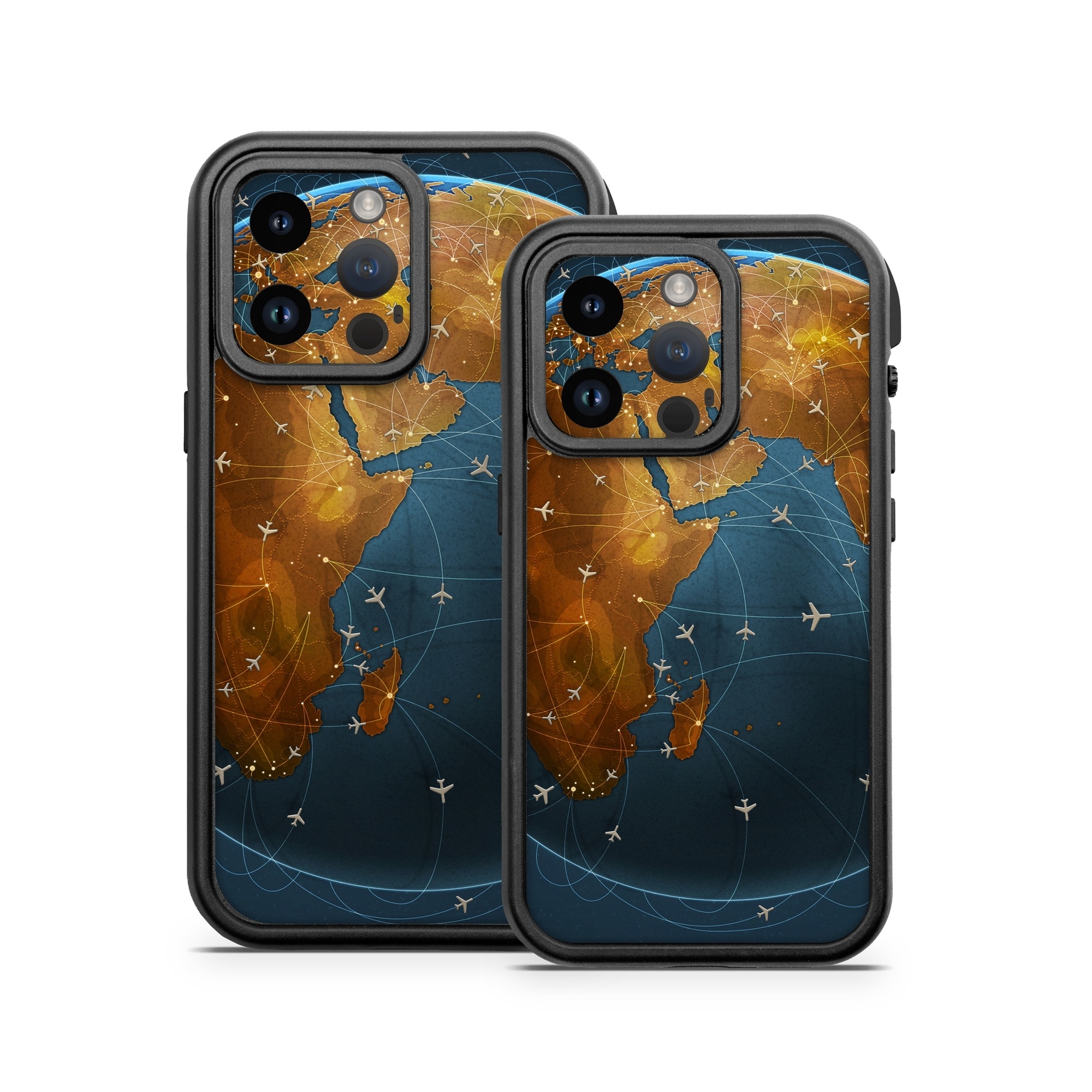 OtterBox Fre iPhone 14 Series Case Skin design of Planet, Earth, Astronomical object, World, Atmosphere, Globe, Space, Sky, Astronomy, Circle, with blue, yellow, brown colors