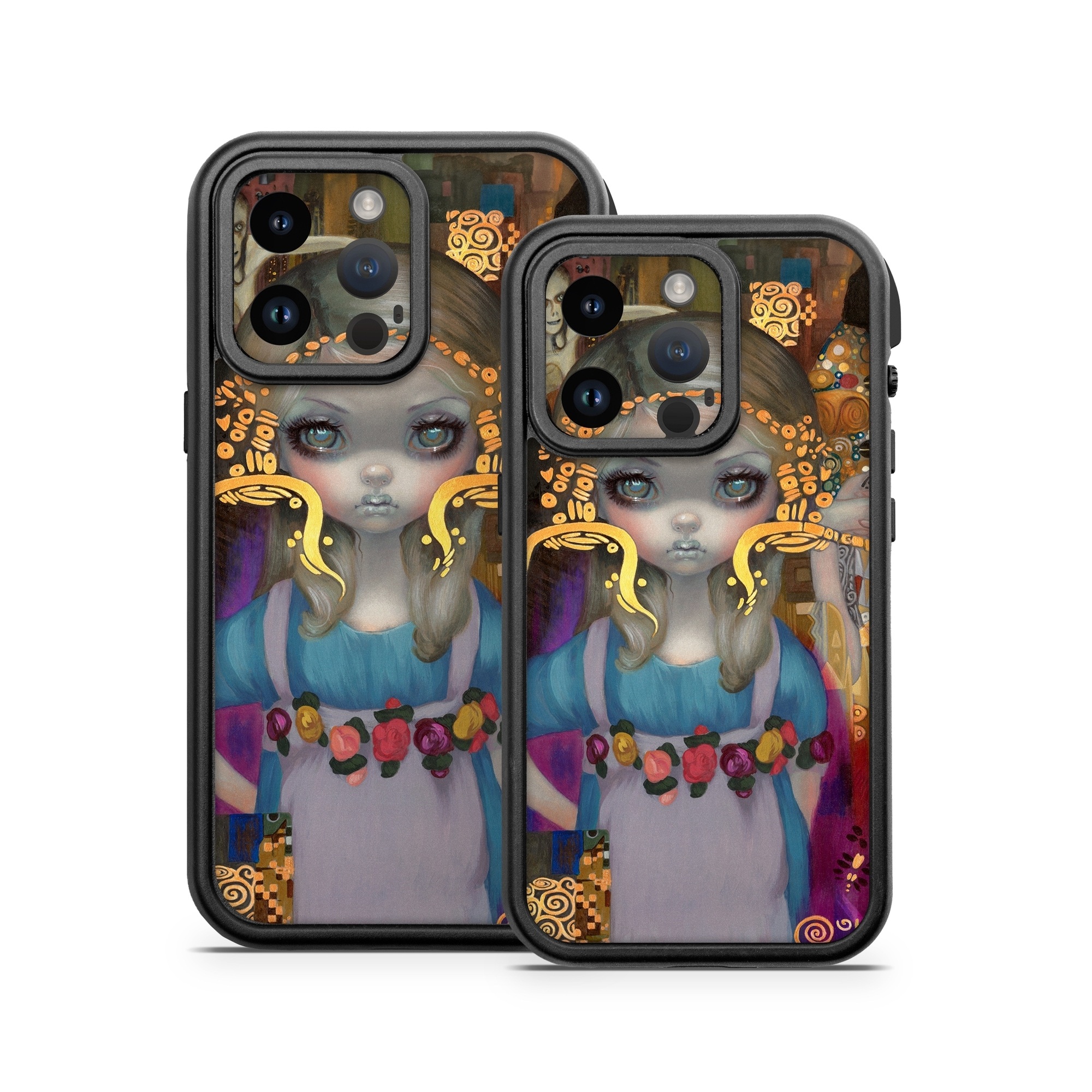 OtterBox Fre iPhone 14 Series Case Skin design of Art, Temple, Painting, Architecture, Visual arts, Illustration, with yellow, orange, pink, purple, red, brown colors