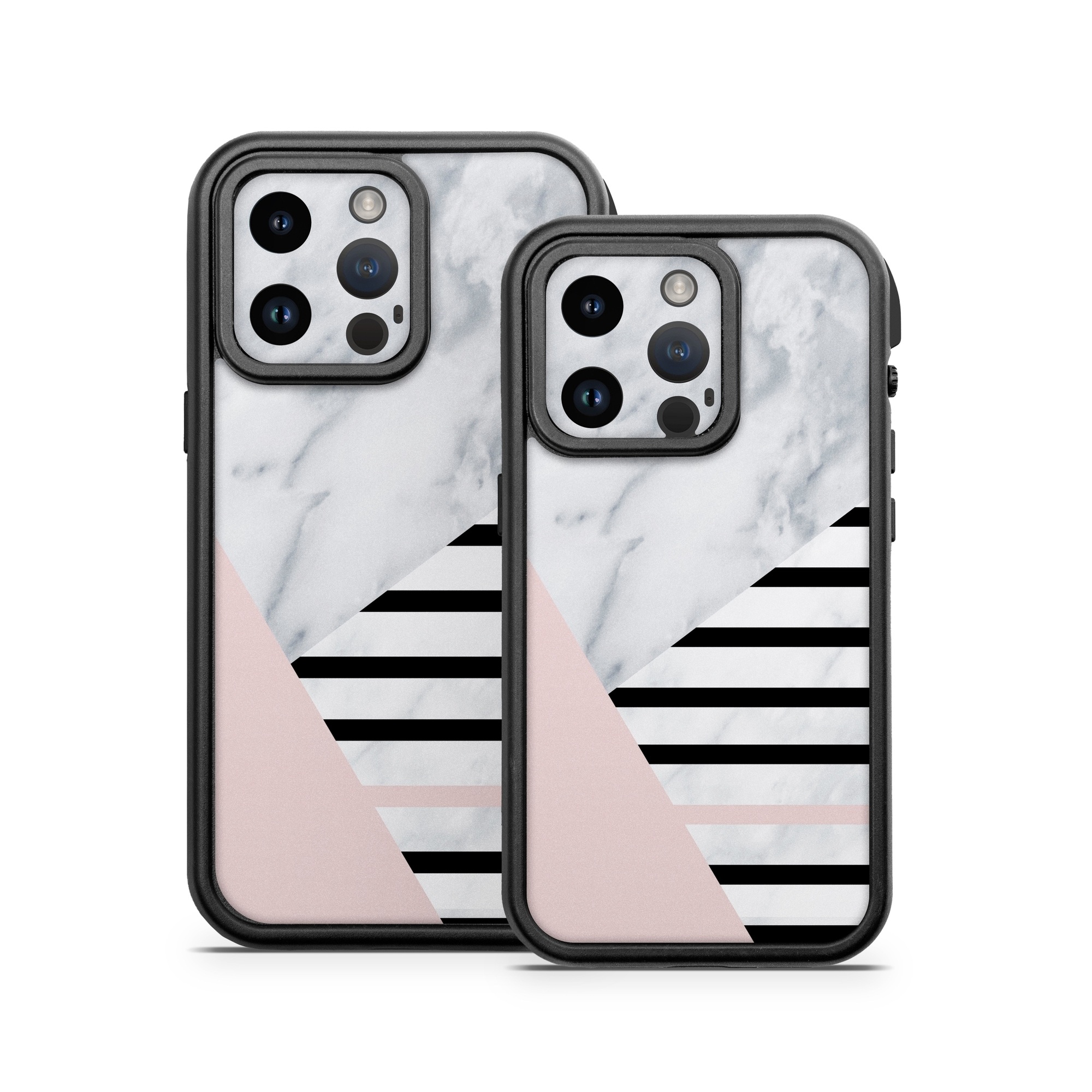 OtterBox Fre iPhone 14 Series Case Skin design of White, Line, Architecture, Stairs, Parallel, with gray, black, white, pink colors