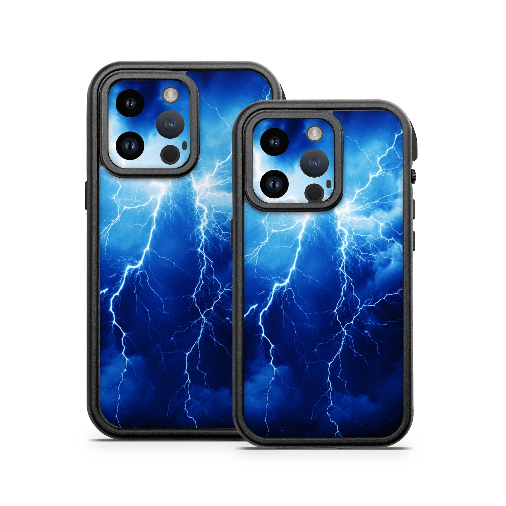 OtterBox Fre iPhone 14 Series Case Skin design of Thunder, Sky, Atmosphere, Daytime, Cloud, Water, Lightning, Light, Azure, Natural environment, with black, blue colors