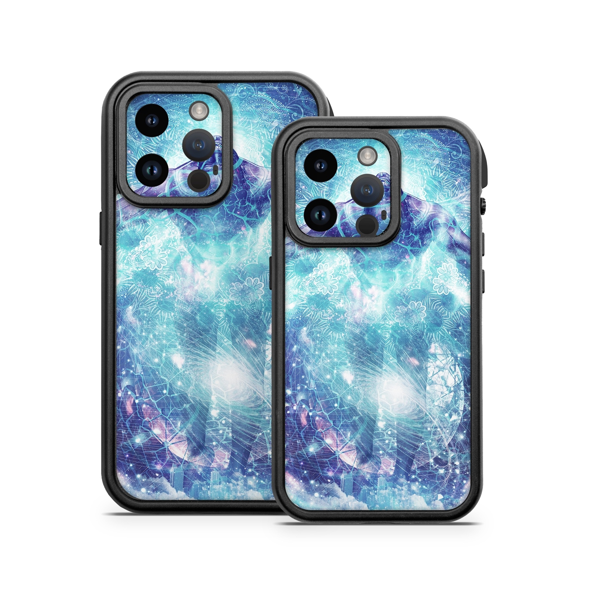 OtterBox Fre iPhone 14 Series Case Skin design of Outer space, Astronomical object, Universe, Space, Sky, Atmosphere, Fractal art, Nebula, Science, Star, with blue, black, red, yellow, white colors