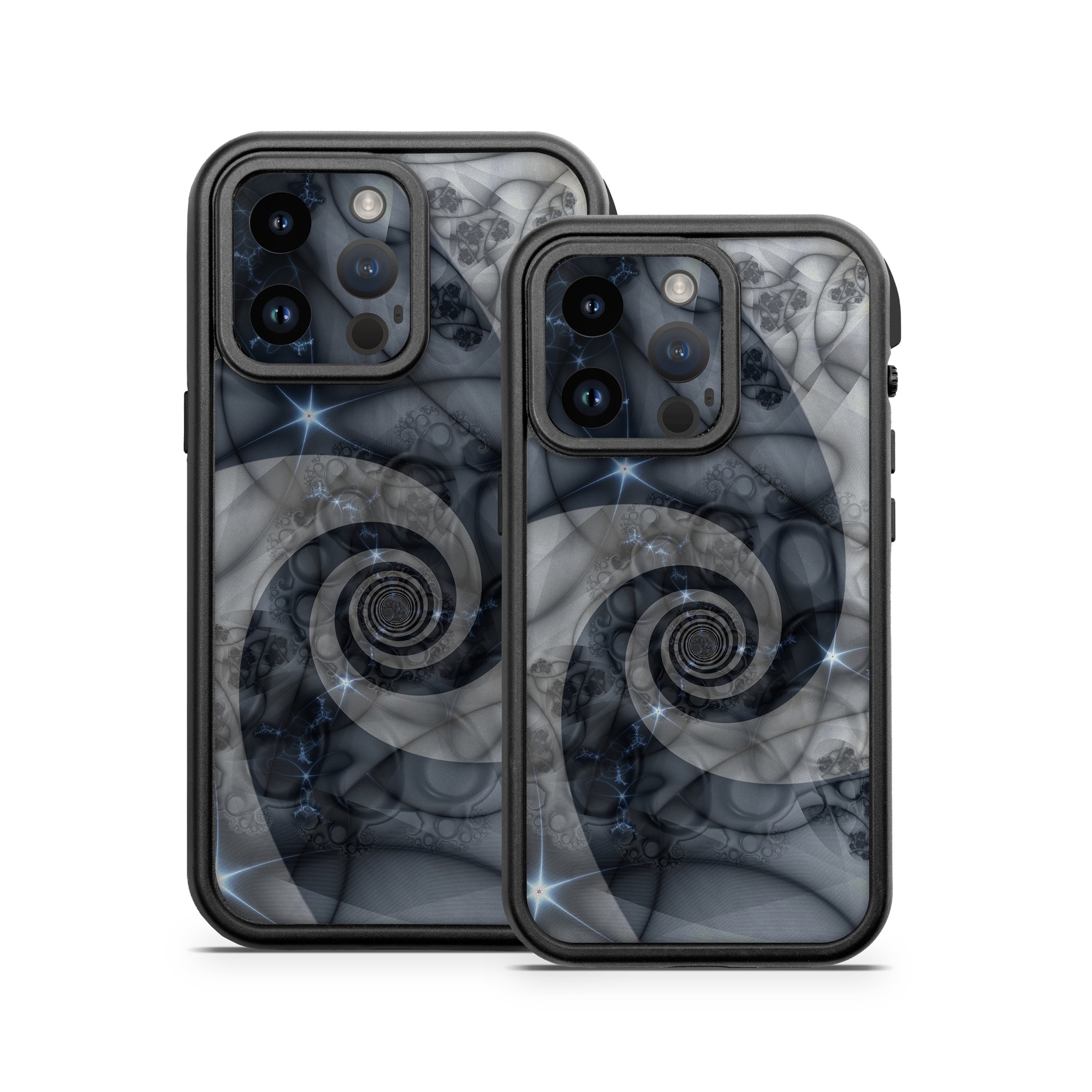 OtterBox Fre iPhone 14 Series Case Skin design of Eye, Drawing, Black-and-white, Design, Pattern, Art, Tattoo, Illustration, Fractal art, with black, gray colors