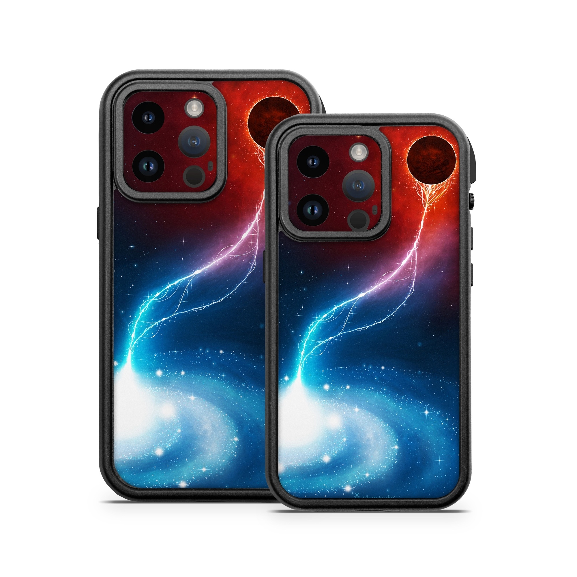 OtterBox Fre iPhone 14 Series Case Skin design of Outer space, Atmosphere, Astronomical object, Universe, Space, Sky, Planet, Astronomy, Celestial event, Galaxy, with blue, red, black colors