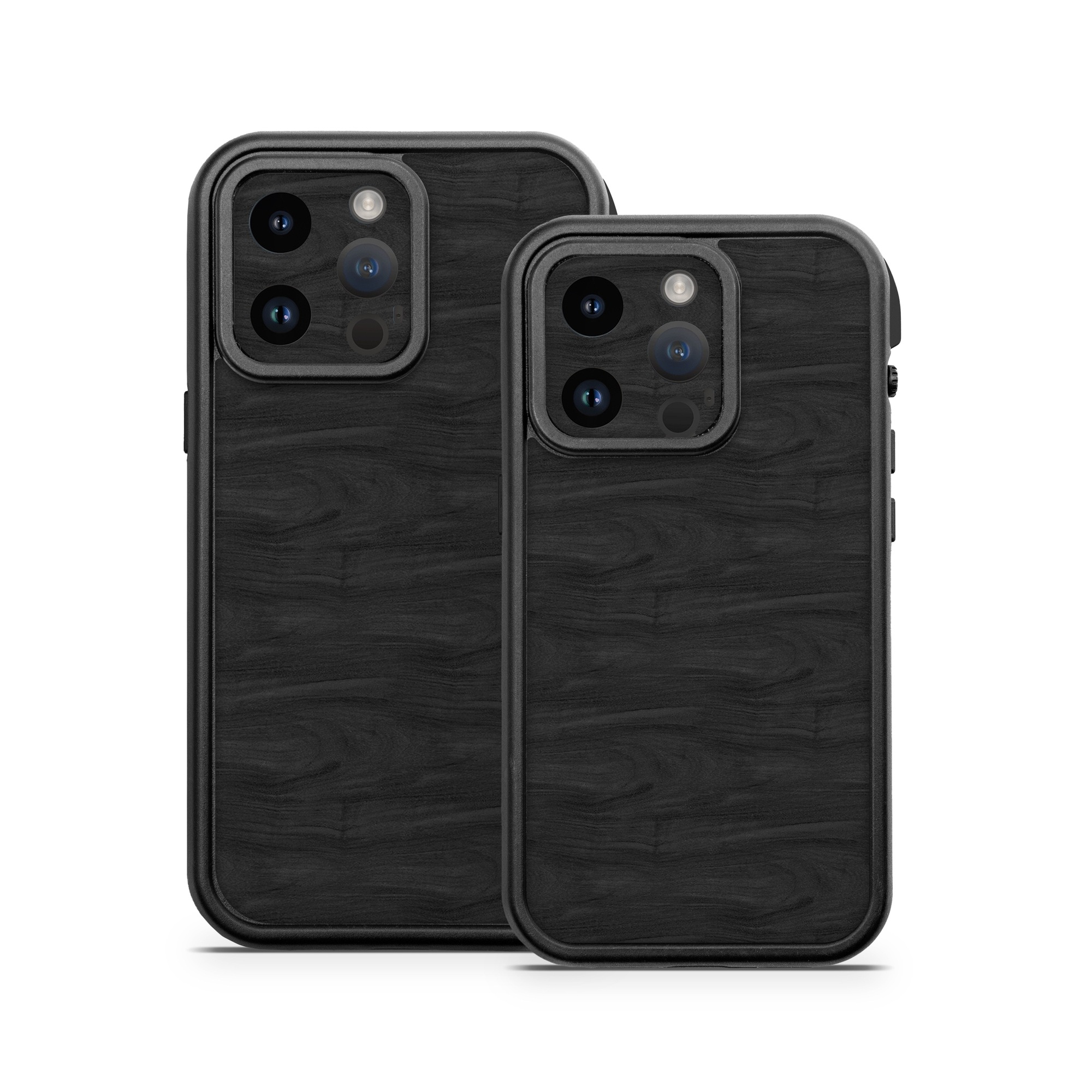 OtterBox Fre iPhone 14 Series Case Skin design of Black, Brown, Wood, Grey, Flooring, Floor, Laminate flooring, Wood flooring, with black colors