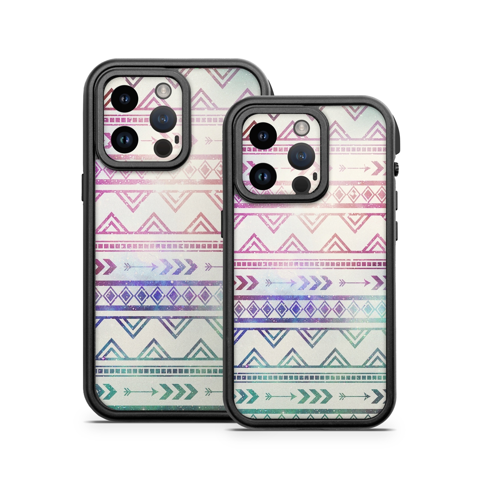OtterBox Fre iPhone 14 Series Case Skin design of Pattern, Line, Teal, Design, Textile, with gray, pink, yellow, blue, black, purple colors