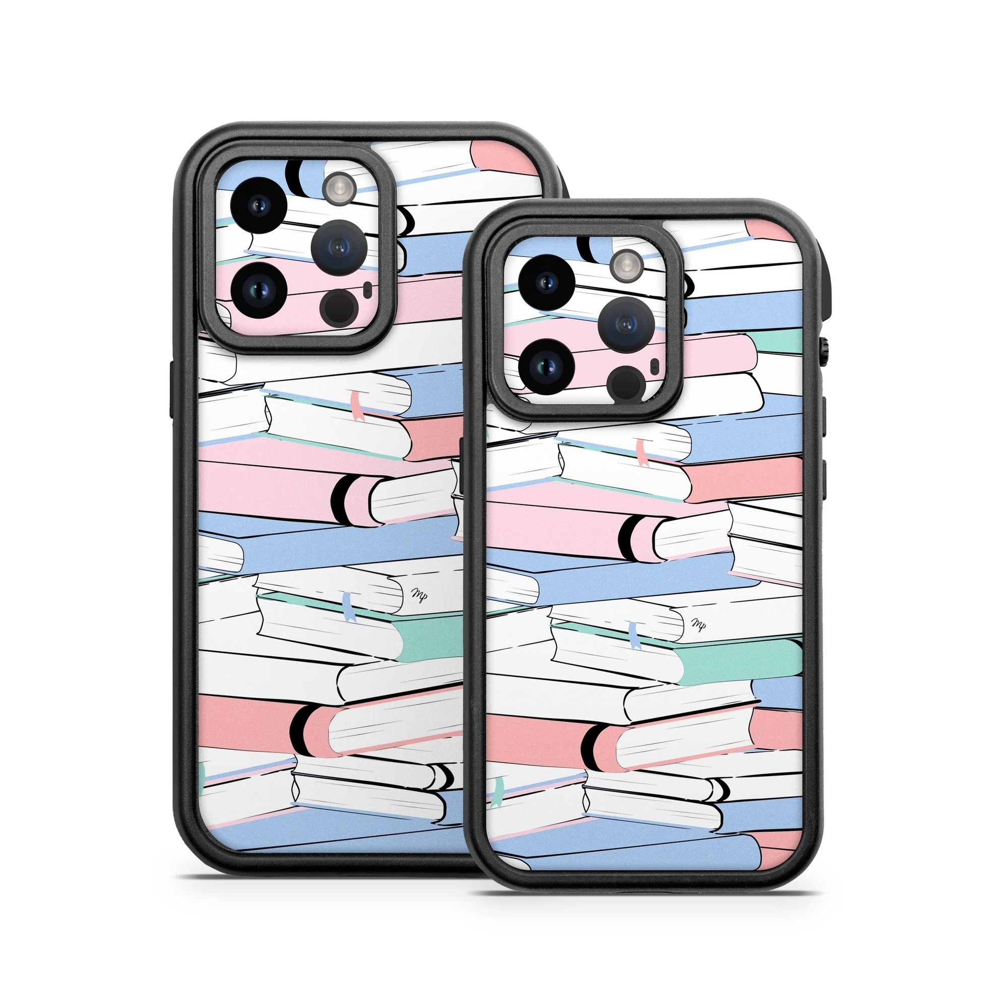 OtterBox Fre iPhone 14 Series Case Skin design of White, Line, Material property, Red, Font, Pattern, Parallel, Carmine, Rectangle, Slope, with white, black, blue, green, pink colors
