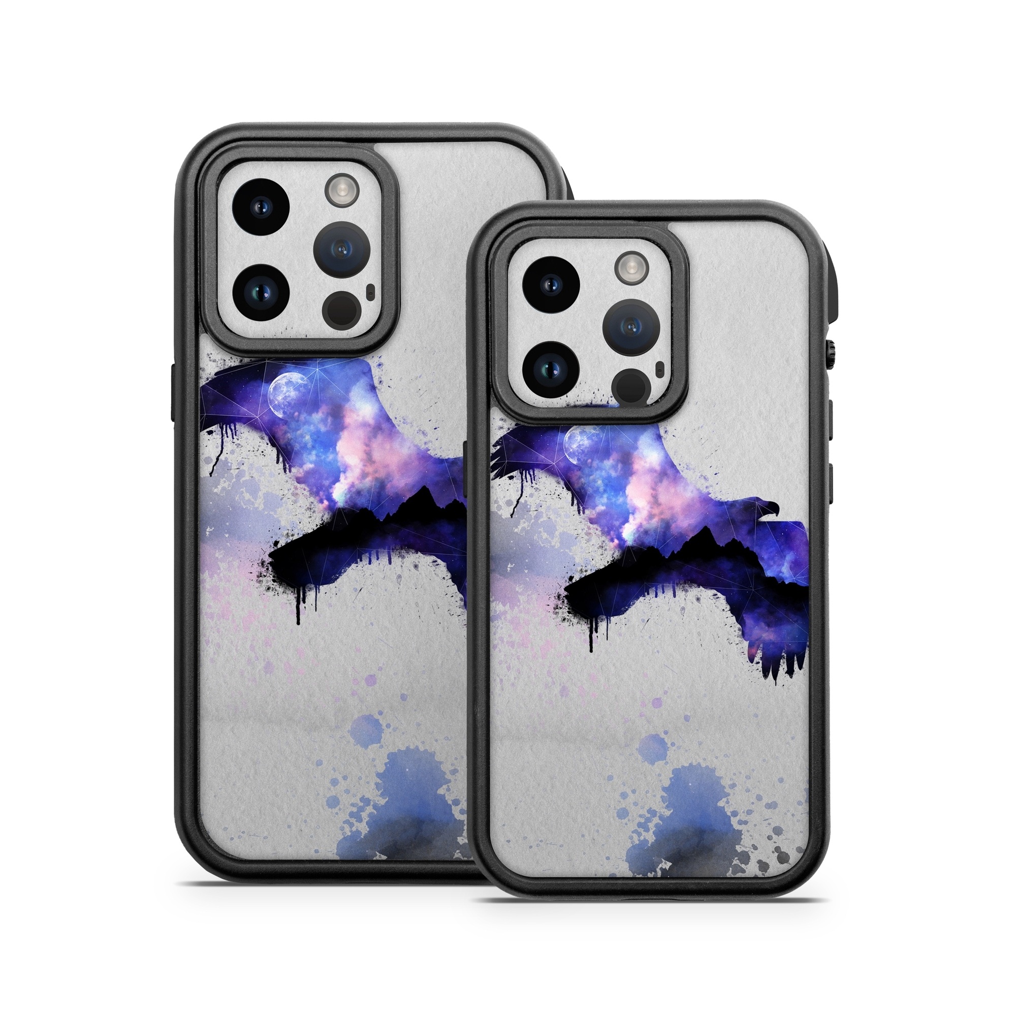 OtterBox Fre iPhone 14 Series Case Skin design of Blue, Watercolor paint, Purple, Water, Graphic design, Illustration, Art, Ink, Painting, Electric blue, with gray, white, blue, black, purple colors