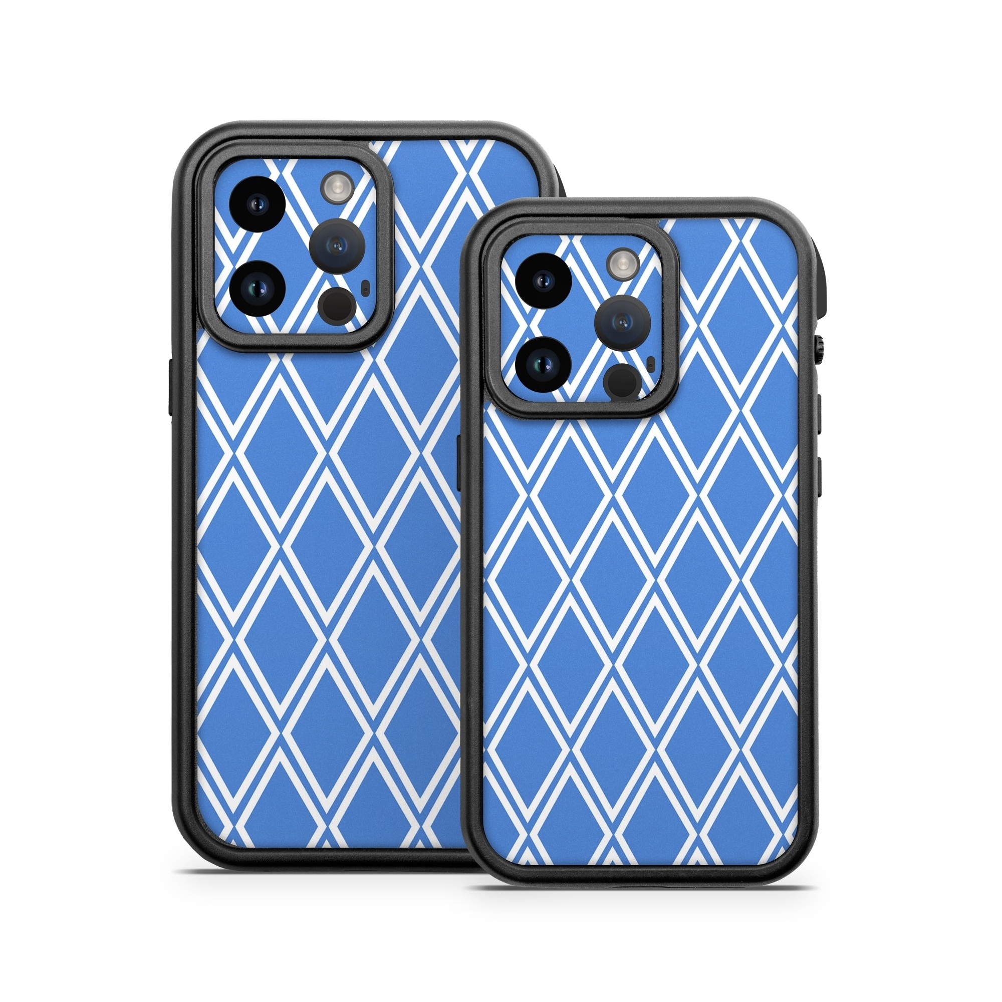 OtterBox Fre iPhone 14 Series Case Skin design of Azure, Font, Aqua, Material property, Symmetry, Parallel, Rectangle, Electric blue, Circle, Pattern, with blue, white colors
