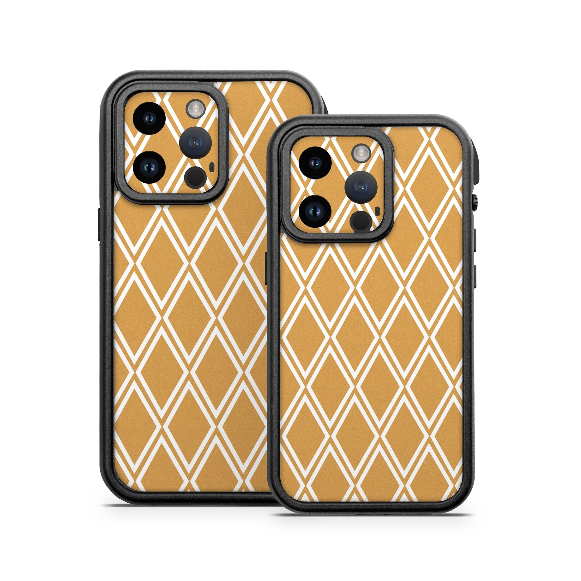 OtterBox Fre iPhone 14 Series Case Skin design of Textile, Orange, Font, Material property, Symmetry, Rectangle, Pattern, Circle, Parallel, Tints and shades, with orange, white colors