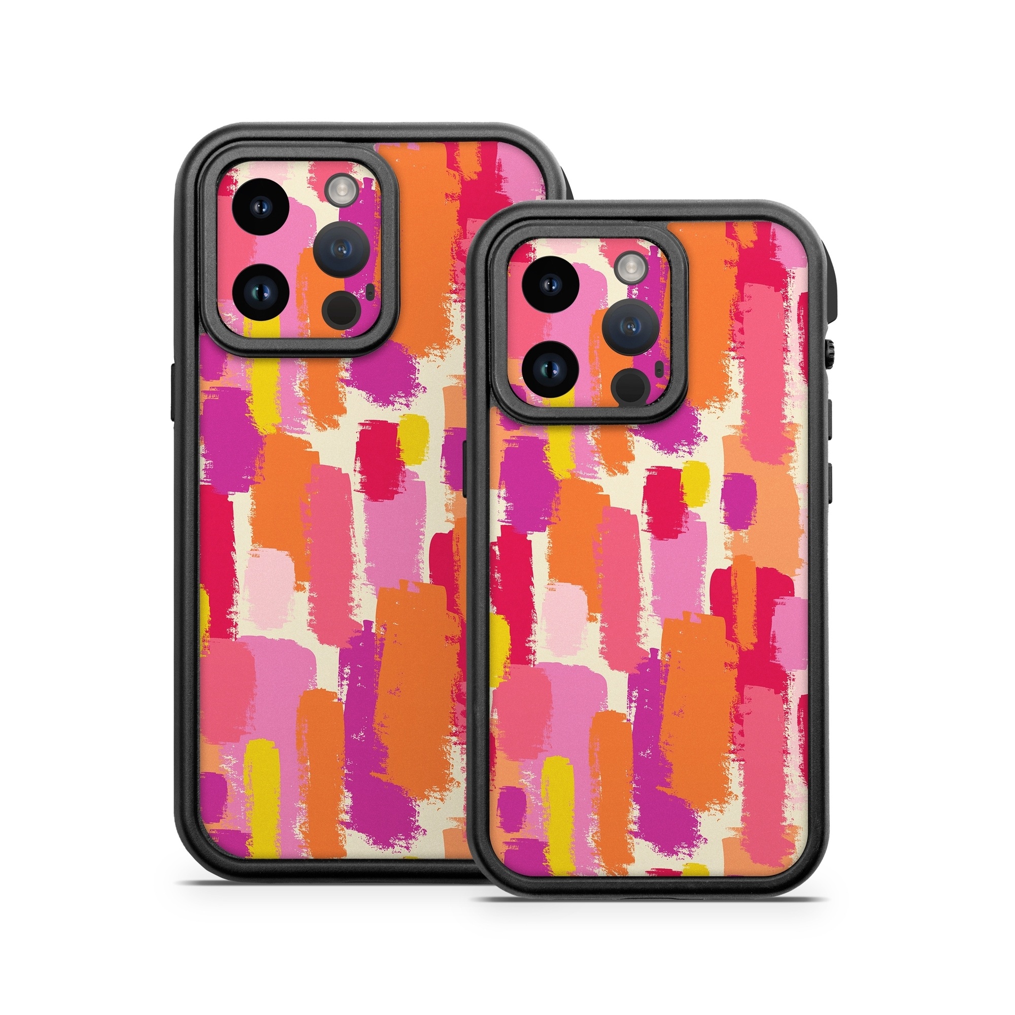 OtterBox Fre iPhone 14 Series Case Skin design of Font, Material property, Magenta, Pattern, Art, Graphics, Tints and shades, Visual arts, Design, Graphic design, with orange, yellow, pink, purple, red, white colors