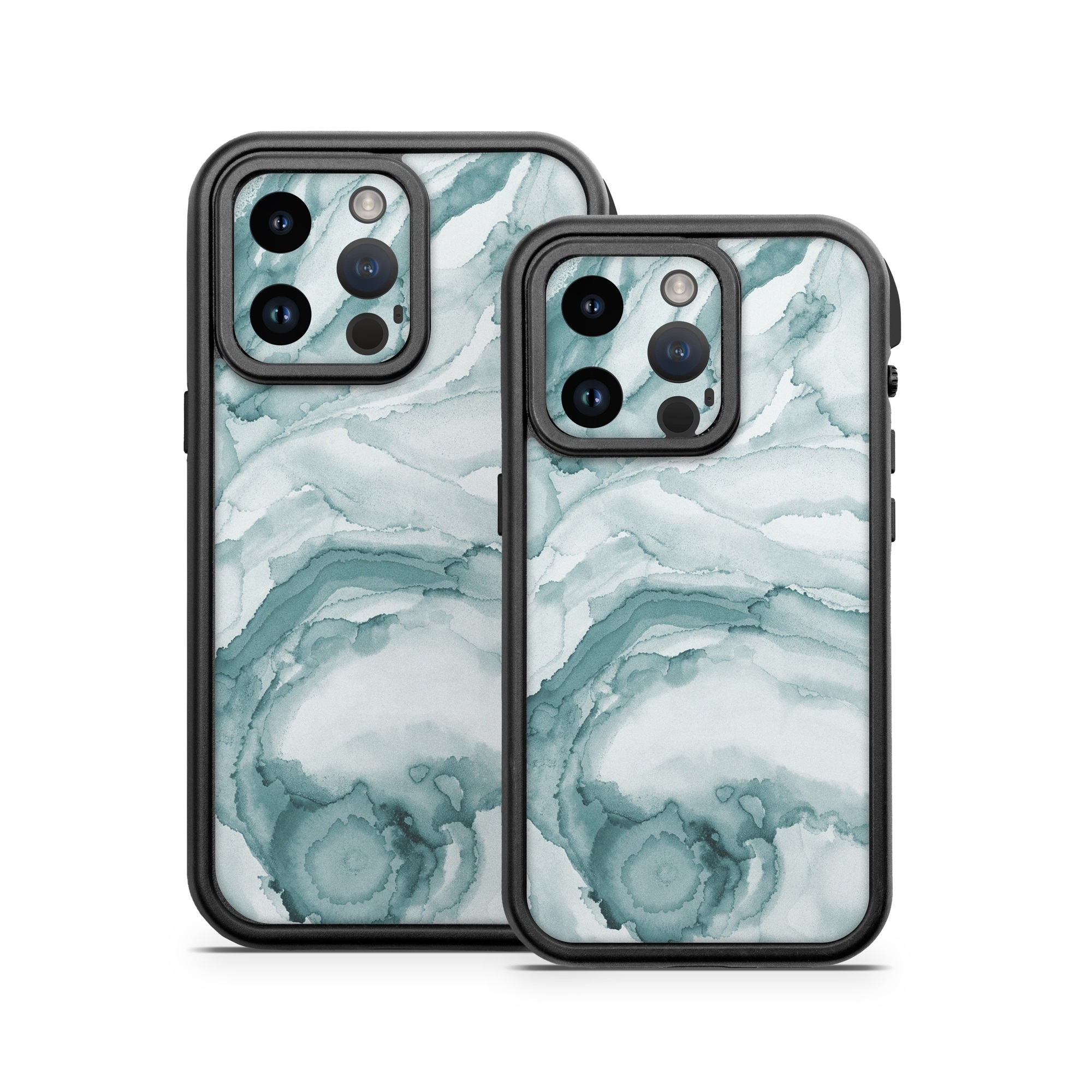 OtterBox Fre iPhone 14 Series Case Skin design of Liquid, Fluid, Snow, Polar ice cap, Ice cap, Aqua, Melting, Glacial landform, Arctic ocean, Pattern, with blue, gray, white colors