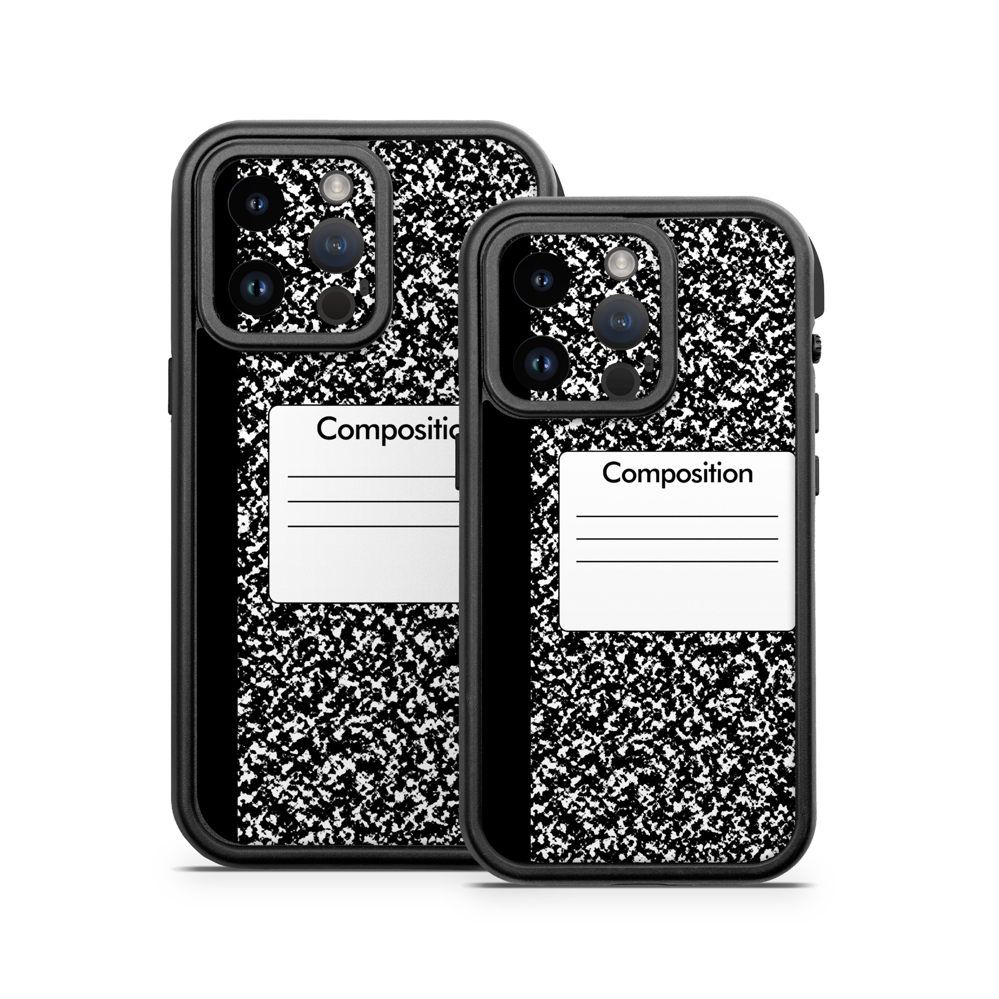 OtterBox Fre iPhone 14 Series Case Skin design of Text, Font, Line, Pattern, Black-and-white, Illustration, with black, gray, white colors