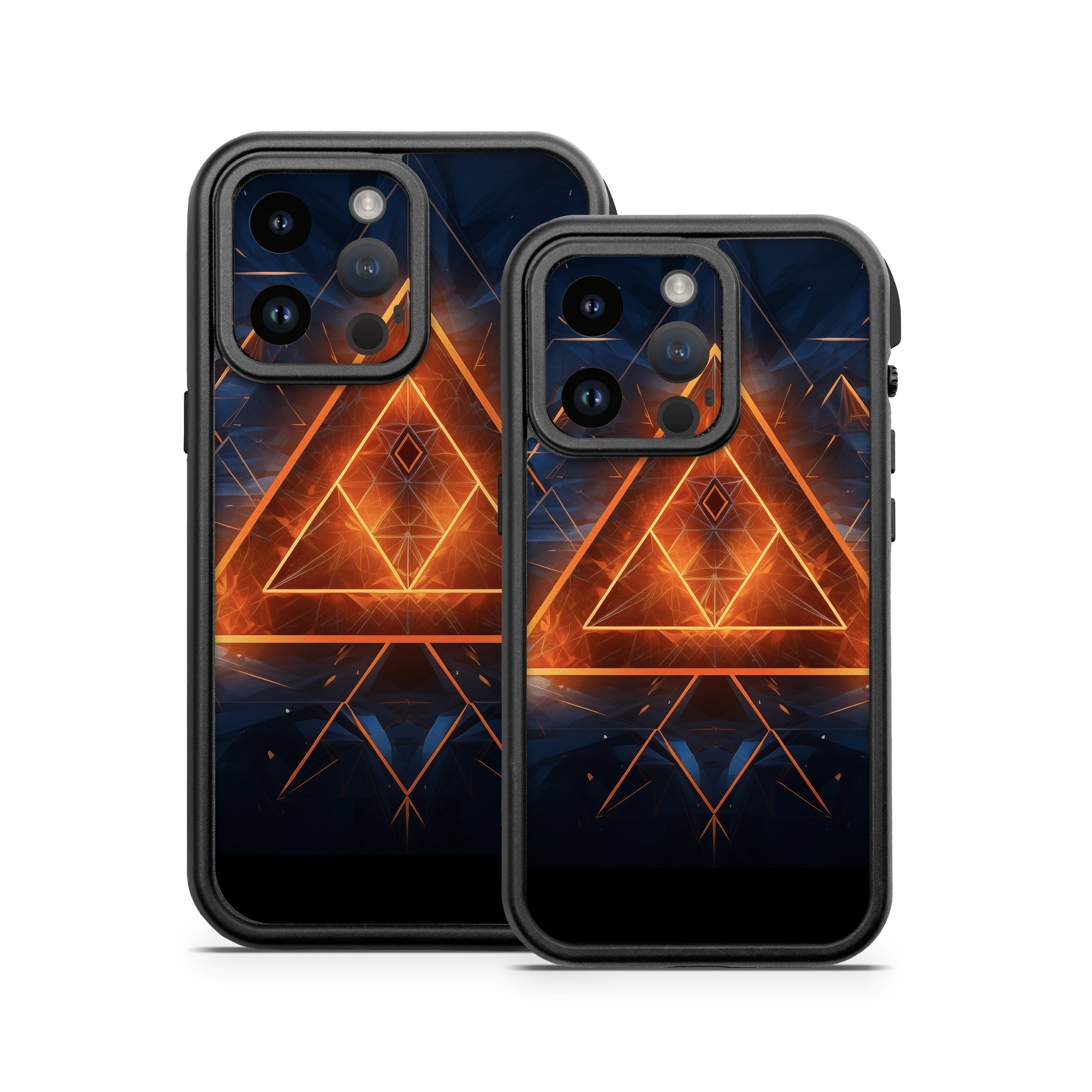 OtterBox Fre iPhone 14 Series Case Skin design of Sky, Atmosphere, Water, Triangle, Cloud, Electricity, Astronomical object, Tree, Star, Font, with black, white, orange, yellow, red, blue colors