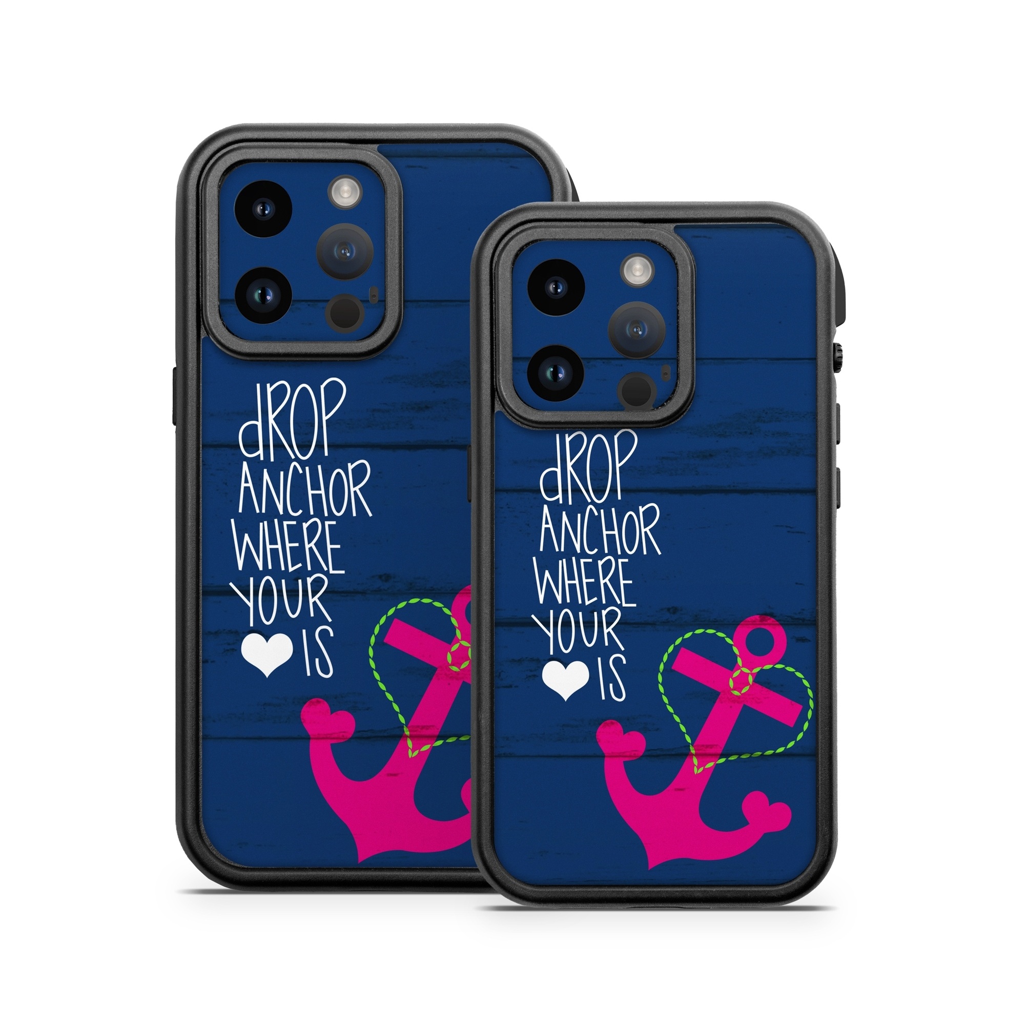 OtterBox Fre iPhone 14 Series Case Skin design of Font, Text, Love, Heart, Illustration, Anchor, Graphic design, Gesture, with black, purple, gray, red, blue, white colors