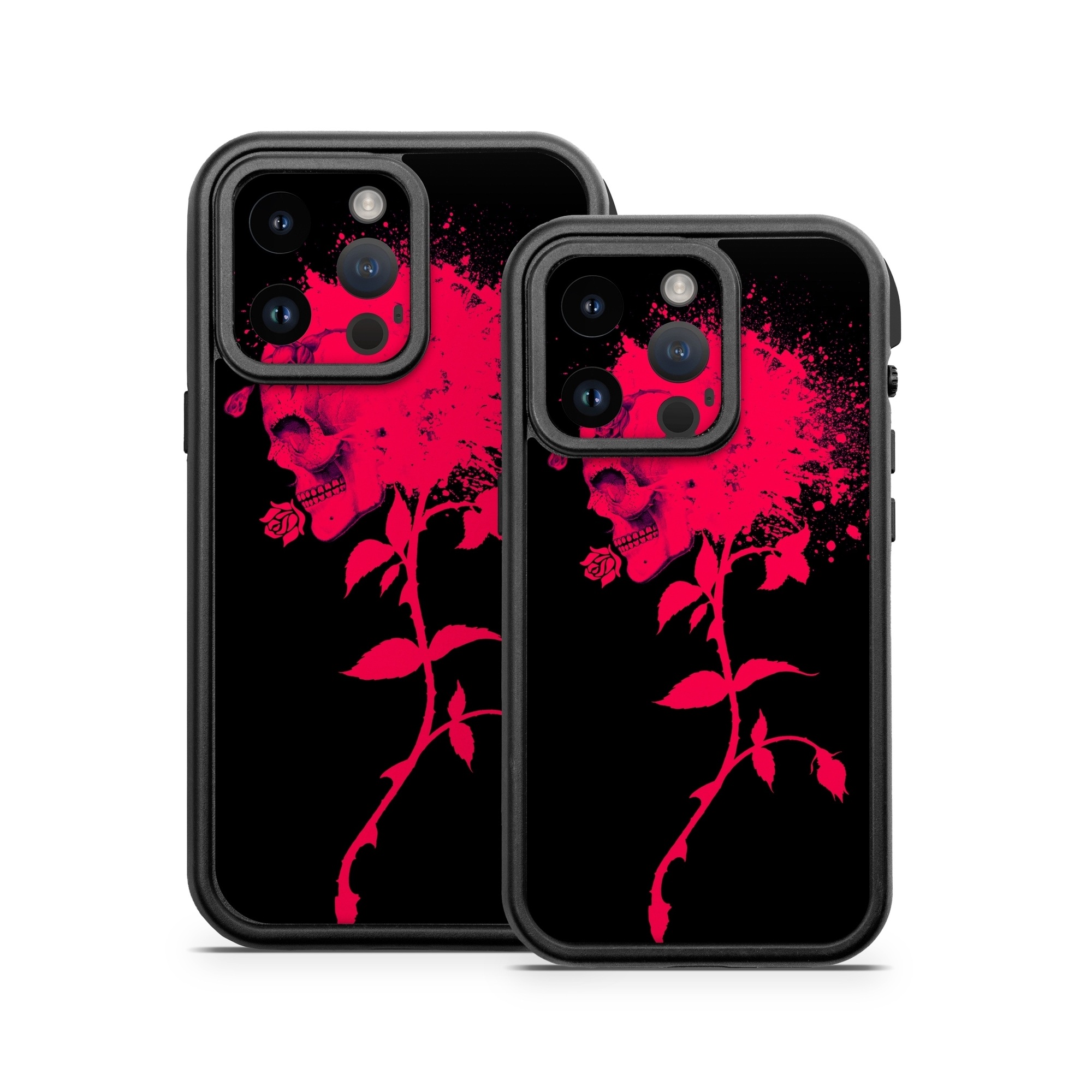 OtterBox Fre iPhone 14 Series Case Skin design of Red, Black, Pink, Graphic design, Magenta, Visual arts, Graphics, Illustration, Plant, Art, with black, red colors