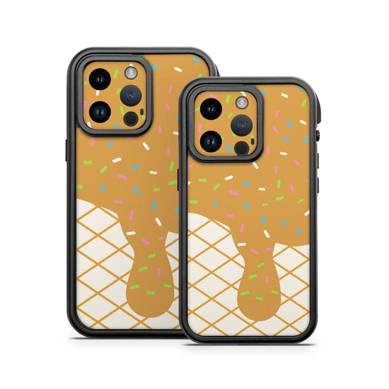OtterBox Fre iPhone 14 Series Case Skin design, with white, brown, yellow, green, orange, pink, blue colors