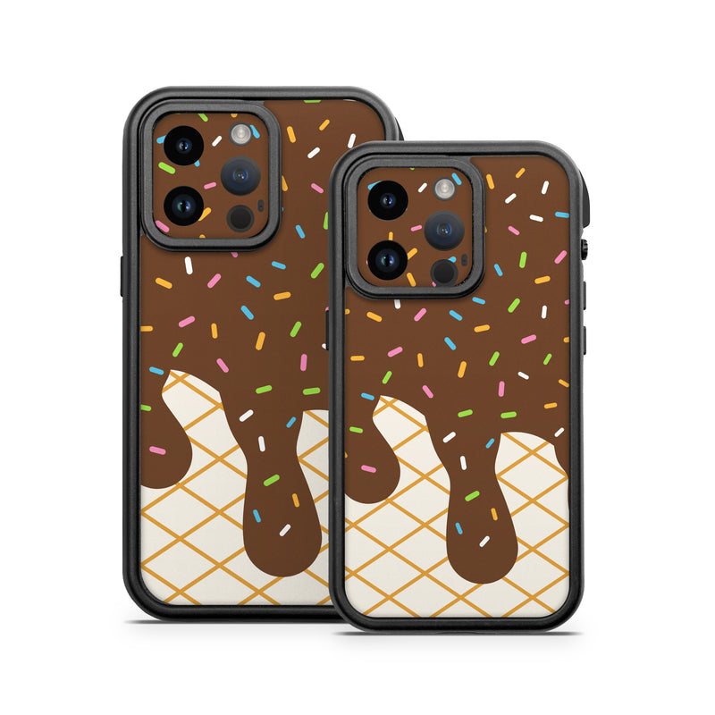 OtterBox Fre iPhone 14 Series Case Skin design, with white, brown, yellow, green, pink, orange, blue colors