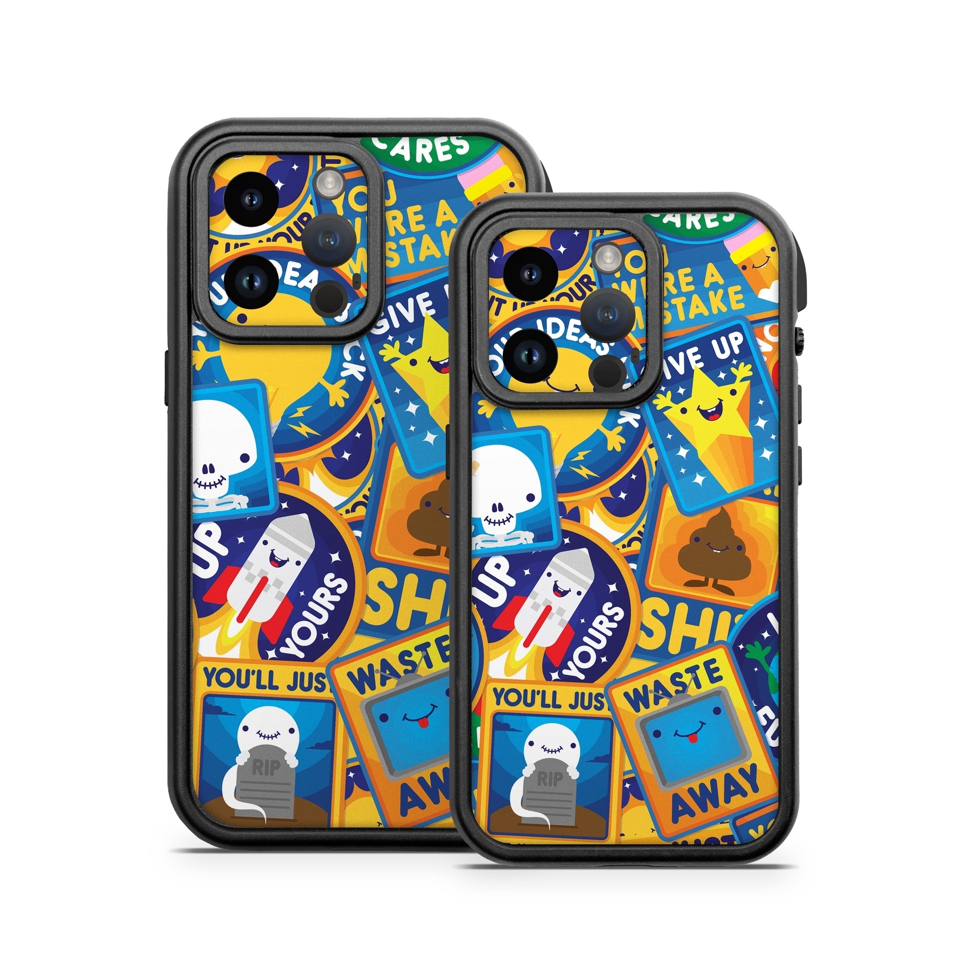 OtterBox Fre iPhone 14 Series Case Skin design of Pattern, Visual arts, Design, Art, Mosaic, Psychedelic art, with blue, yellow, orange, white, green, red, gray colors