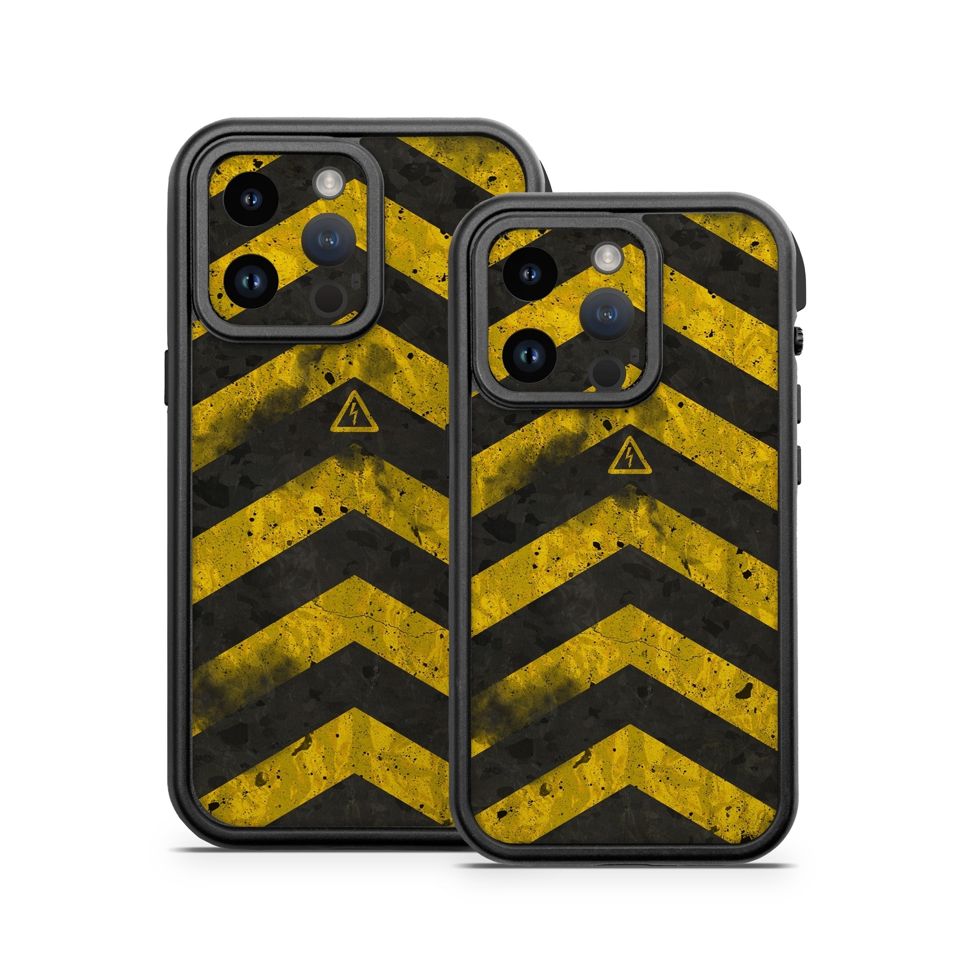 OtterBox Fre iPhone 14 Series Case Skin design of Colorfulness, Road surface, Yellow, Rectangle, Asphalt, Font, Material property, Parallel, Tar, Tints and shades, with black, gray, yellow colors