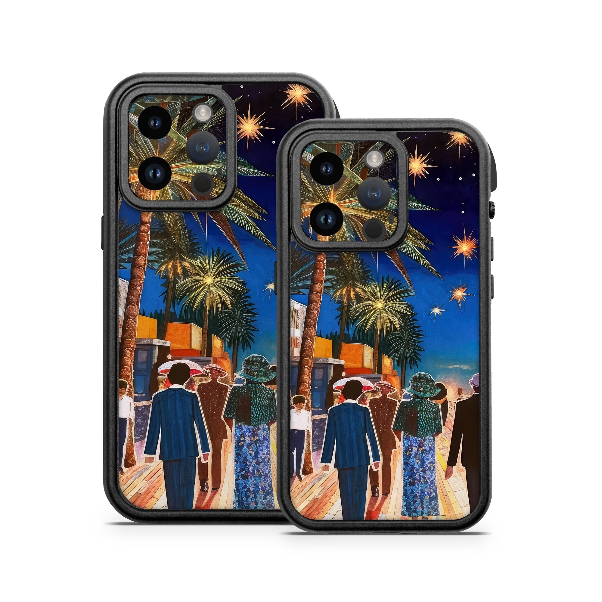 OtterBox Fre iPhone 14 Series Case Skin design of Photograph, Sky, World, Light, Tree, Leisure, Line, Fun, Travel, People, with blue, black, yellow, orange, red, green, brown, black colors