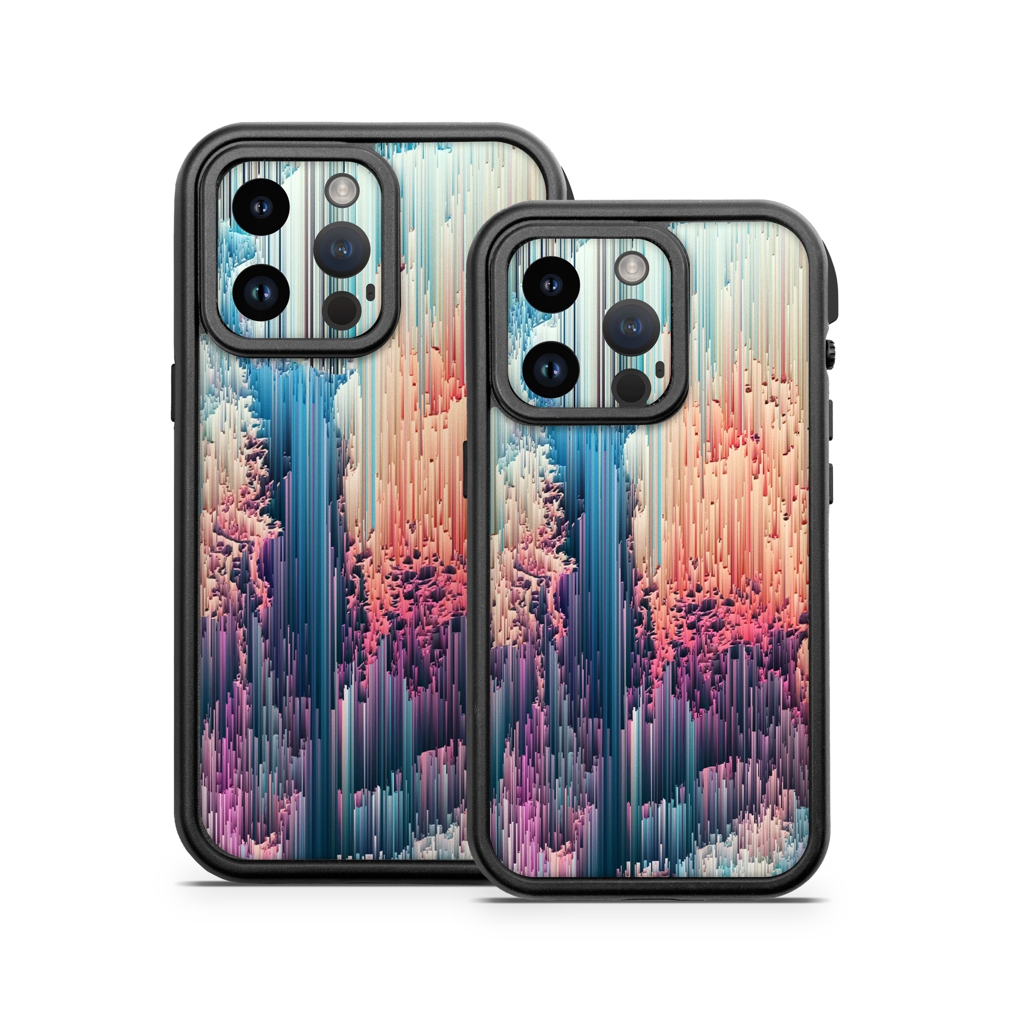 OtterBox Fre iPhone 14 Series Case Skin design of Blue, Pink, Sky, Turquoise, Design, Rock, Textile, Photography, Cloud, Winter, with white, blue, purple, pink, red colors