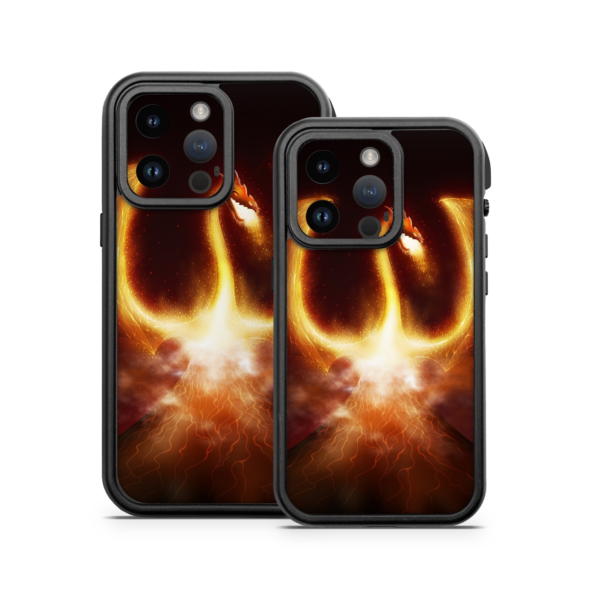 OtterBox Fre iPhone 14 Series Case Skin design of Light, Atmosphere, Orange, Space, Heat, Sky, Darkness, Art, Geological phenomenon, Universe, with black, red, green, pink colors