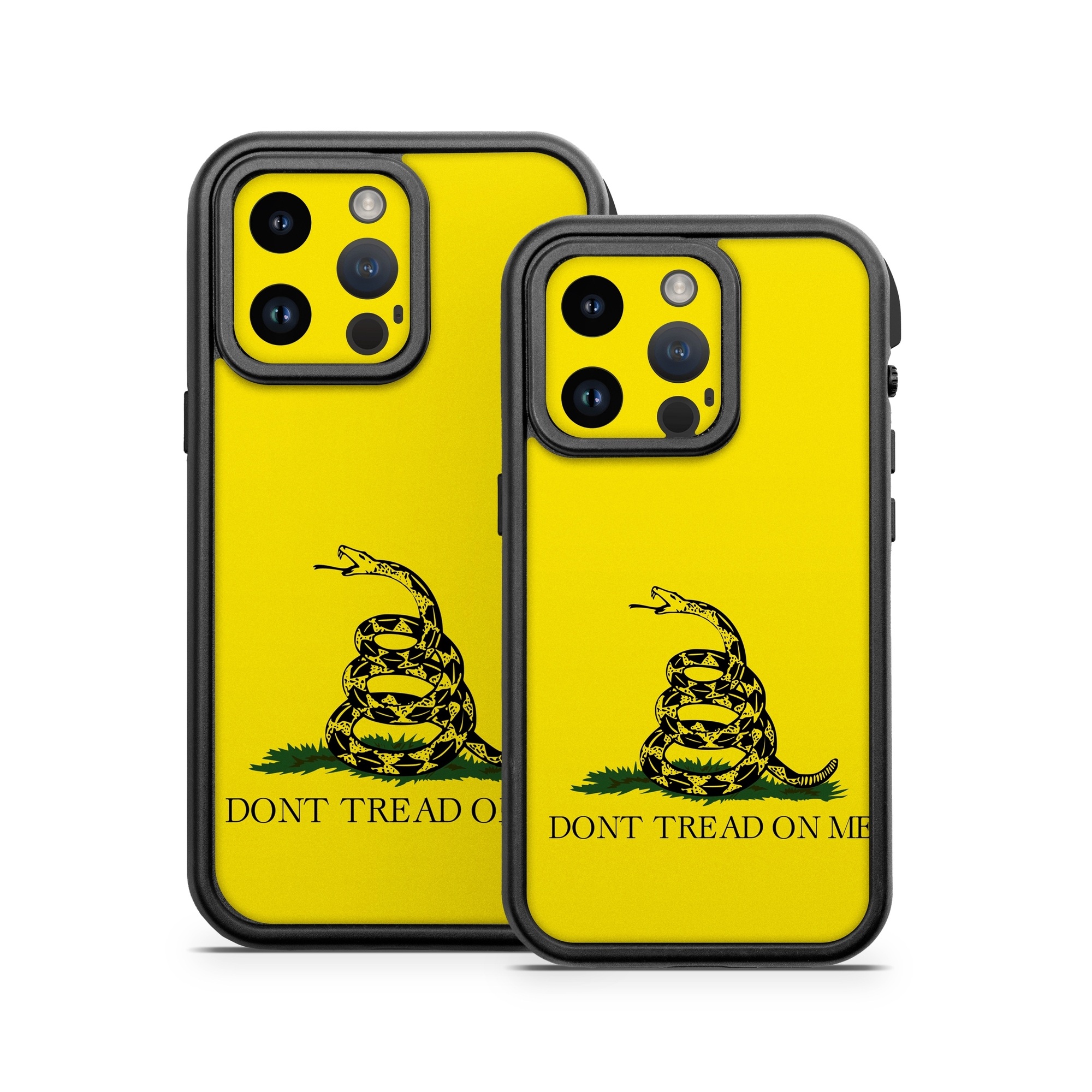 OtterBox Fre iPhone 14 Series Case Skin design of Yellow, Font, Logo, Graphics, Illustration, with orange, black, green colors