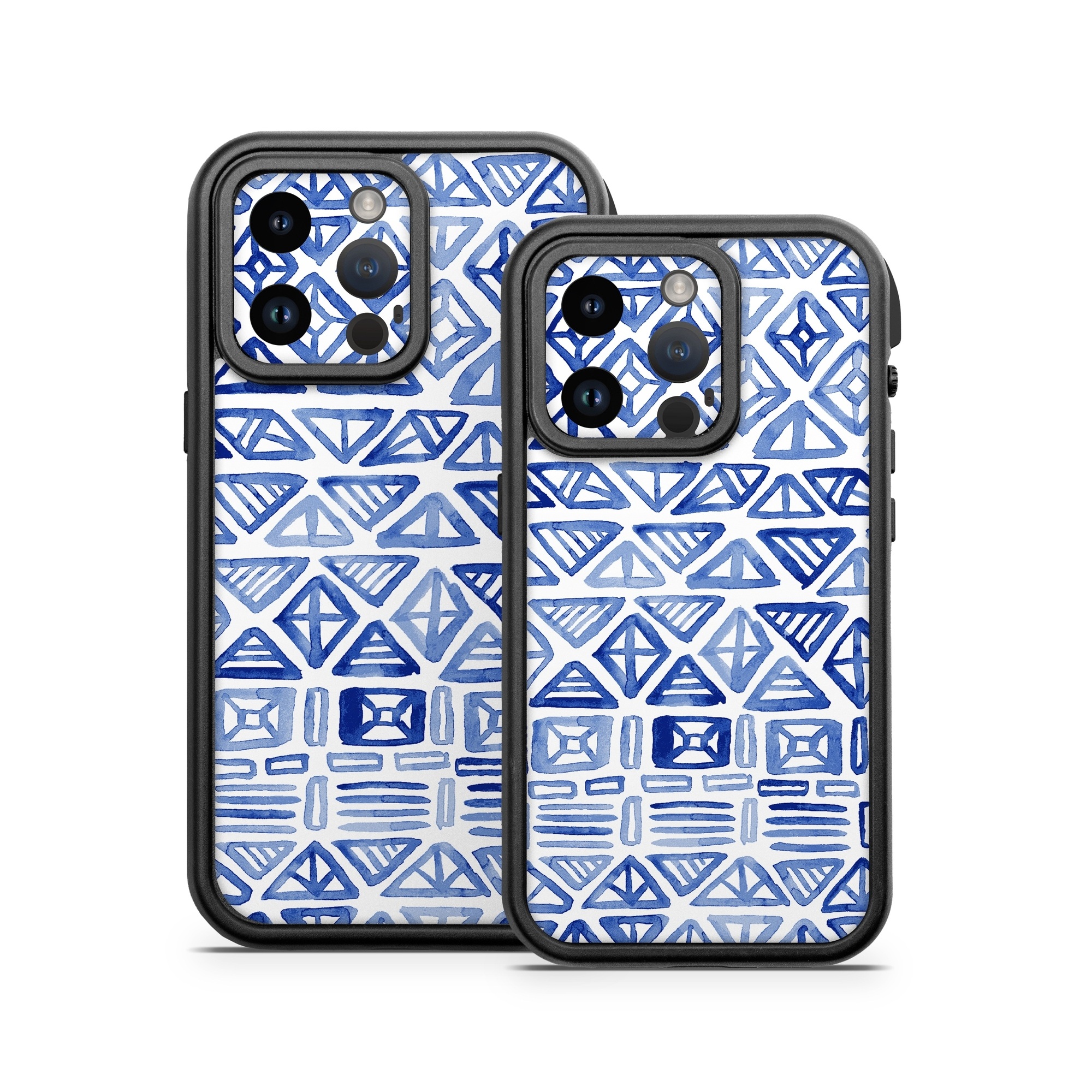 OtterBox Fre iPhone 14 Series Case Skin design of Pattern, Line, Design, Symmetry, Visual arts, Parallel, with white, blue colors