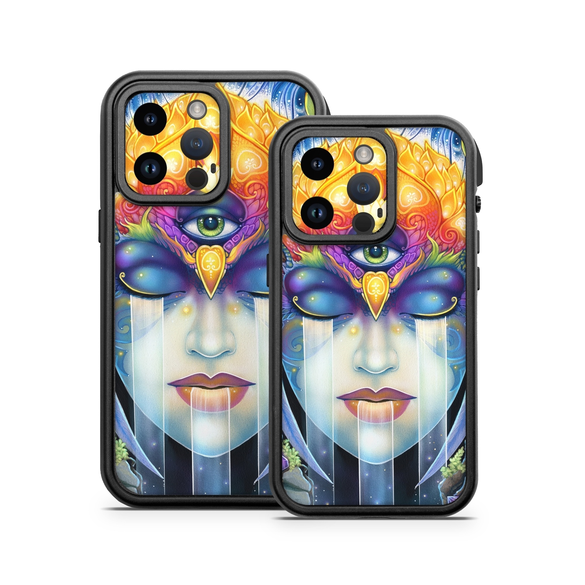 OtterBox Fre iPhone 14 Series Case Skin design of Art paint, Paint, Painting, Art, Illustration, Fictional character, Symmetry, Cg artwork, Visual arts, Electric blue, with blue, yellow, orange, red, purple, blue, green, brown, gray colors