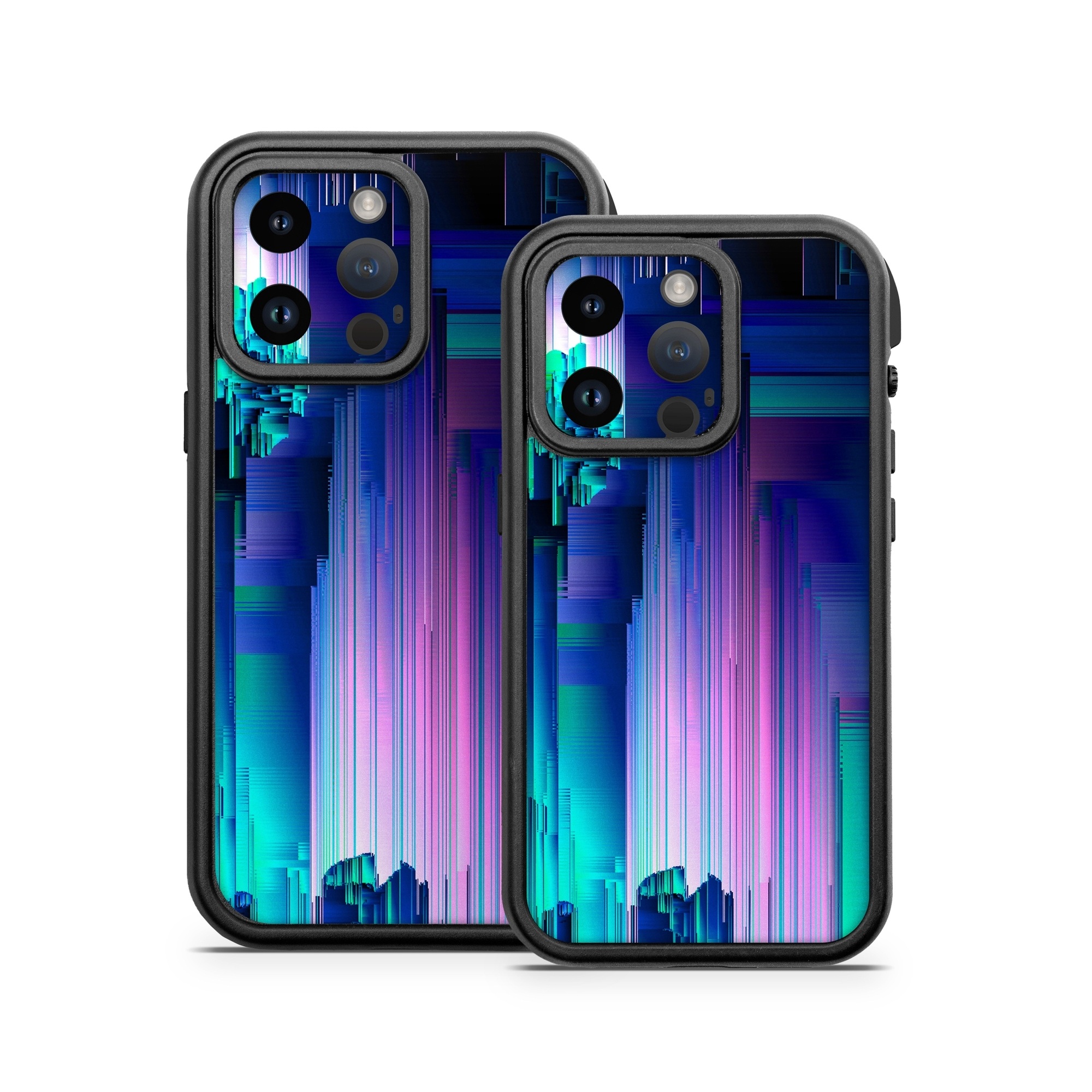 OtterBox Fre iPhone 14 Series Case Skin design of Blue, Green, Light, Colorfulness, with blue, purple, pink, white colors