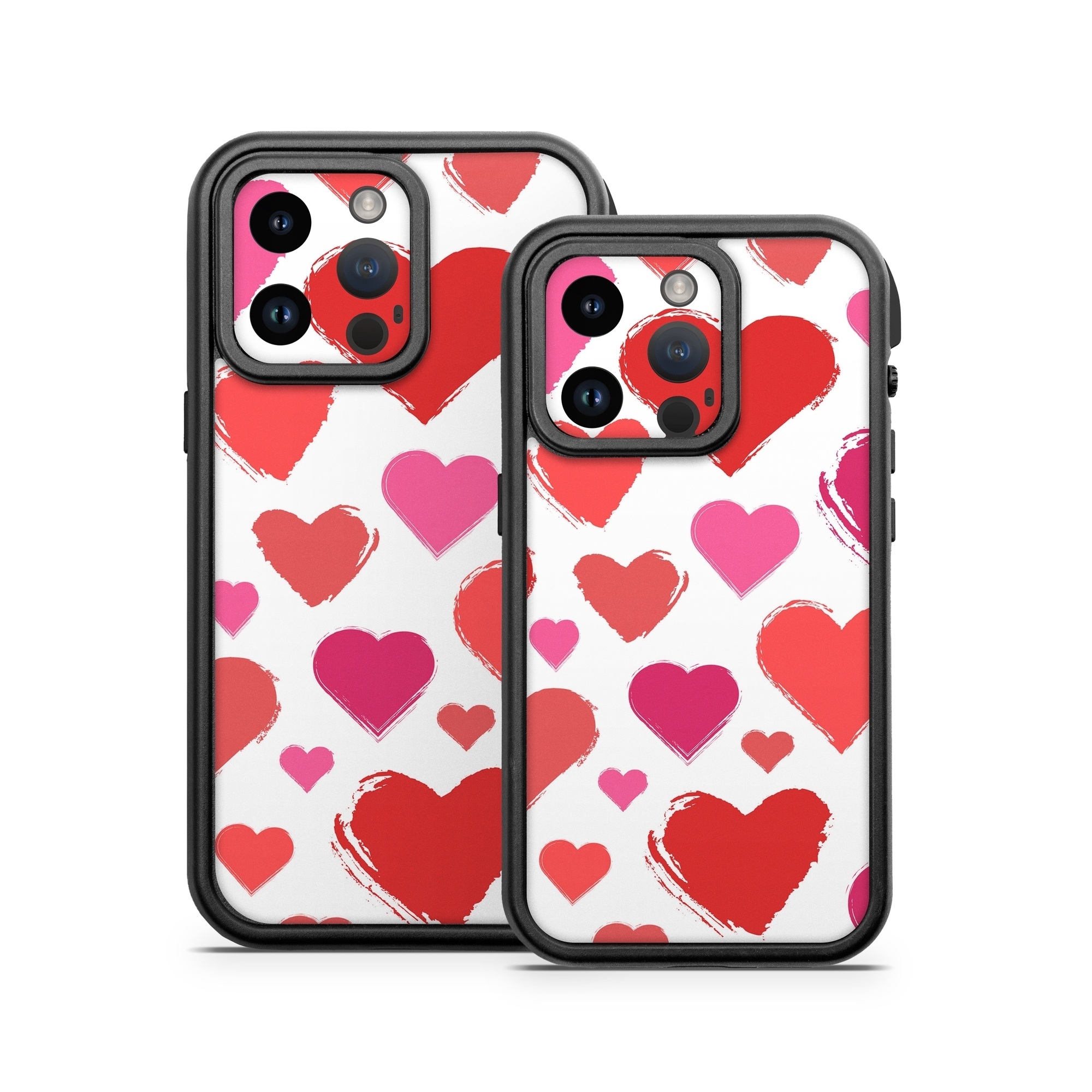 OtterBox Fre iPhone 14 Series Case Skin design of Photograph, Organ, Human body, Red, Pink, Material property, Pattern, Font, Magenta, Heart, with white, red, pink colors