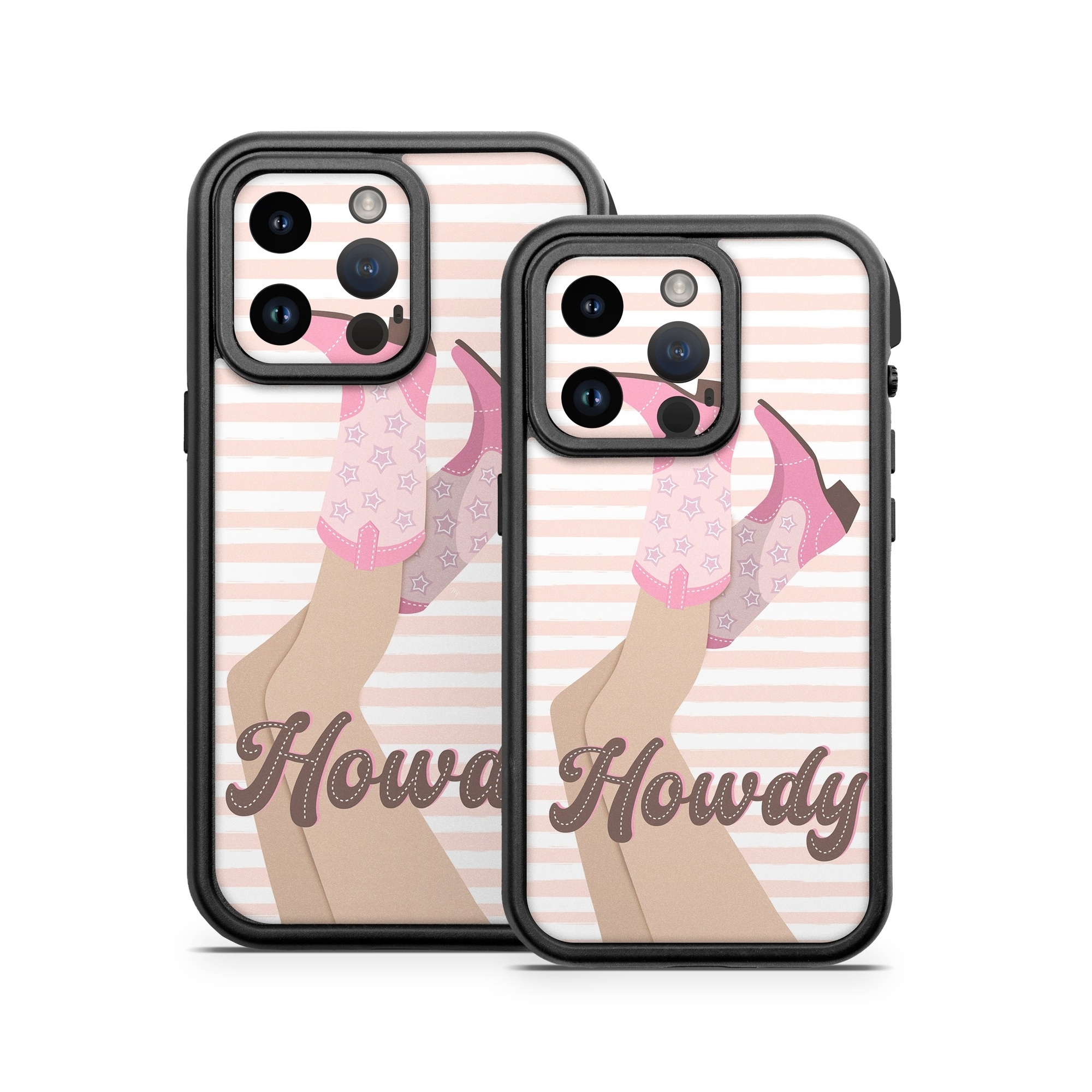 OtterBox Fre iPhone 14 Series Case Skin design of Hand, Glove, Sleeve, Gesture, Font, Finger, Pink, Material property, Waist, Thumb, with pink, white, brown colors