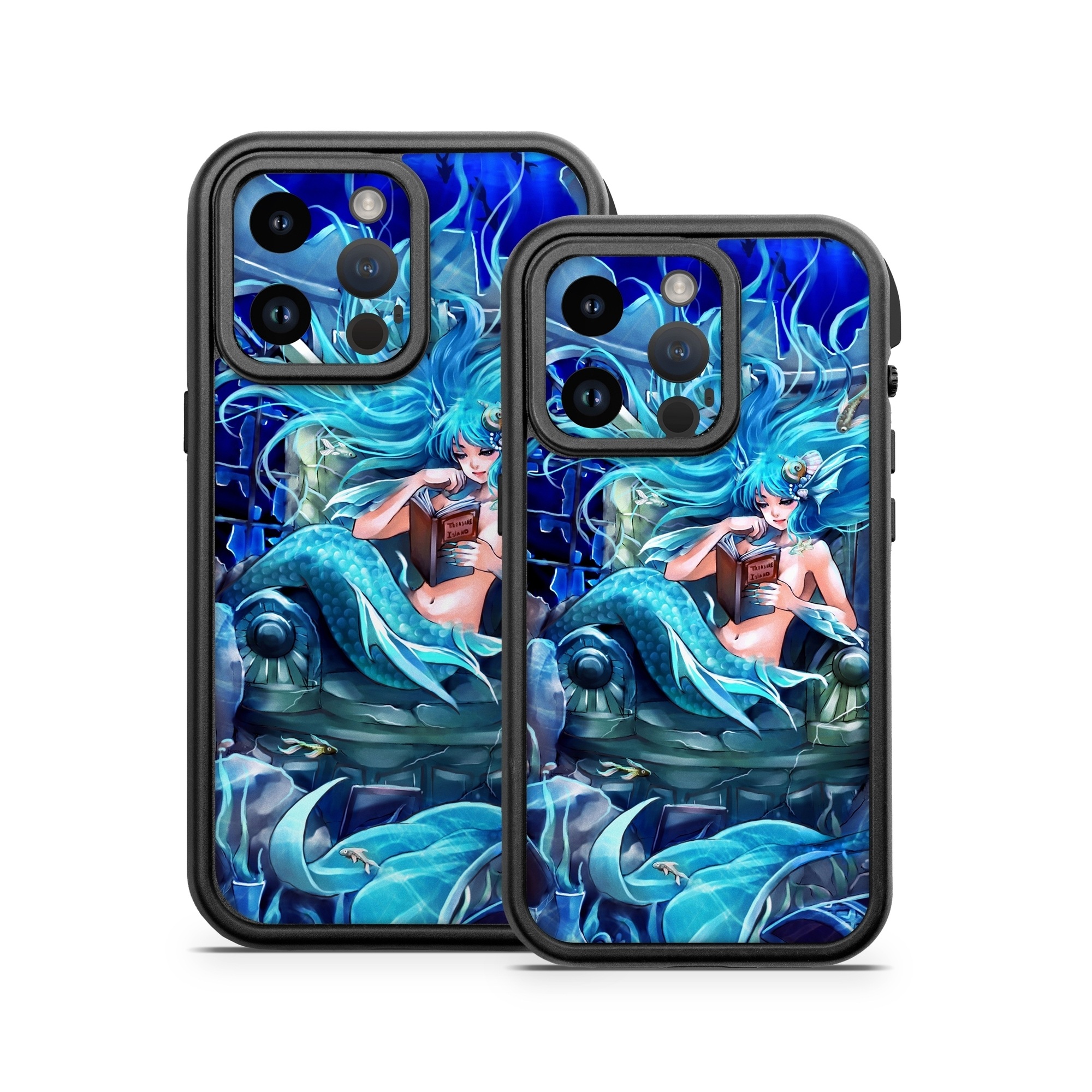 OtterBox Fre iPhone 14 Series Case Skin design of Cg artwork, Fictional character, Electric blue, Illustration, Art, Mythology, Dragon, Games, Mythical creature, with blue, black, yellow, white colors
