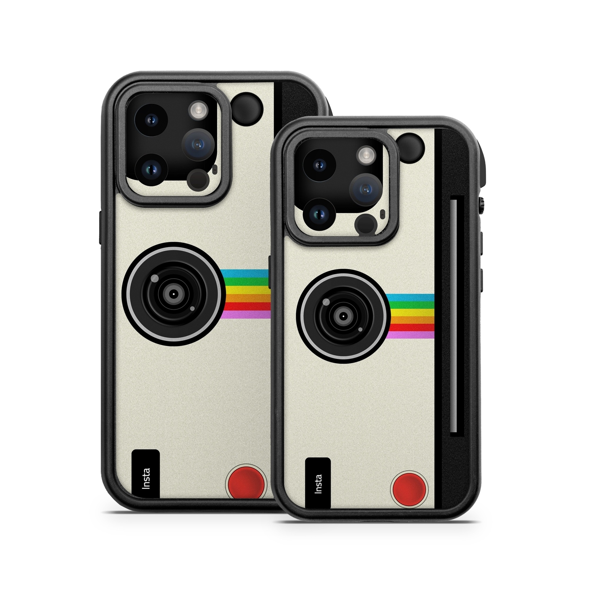 OtterBox Fre iPhone 14 Series Case Skin design of Cameras & optics, Camera, Technology, Circle, Electronic device, Electronics, Colorfulness, with gray, black, red colors
