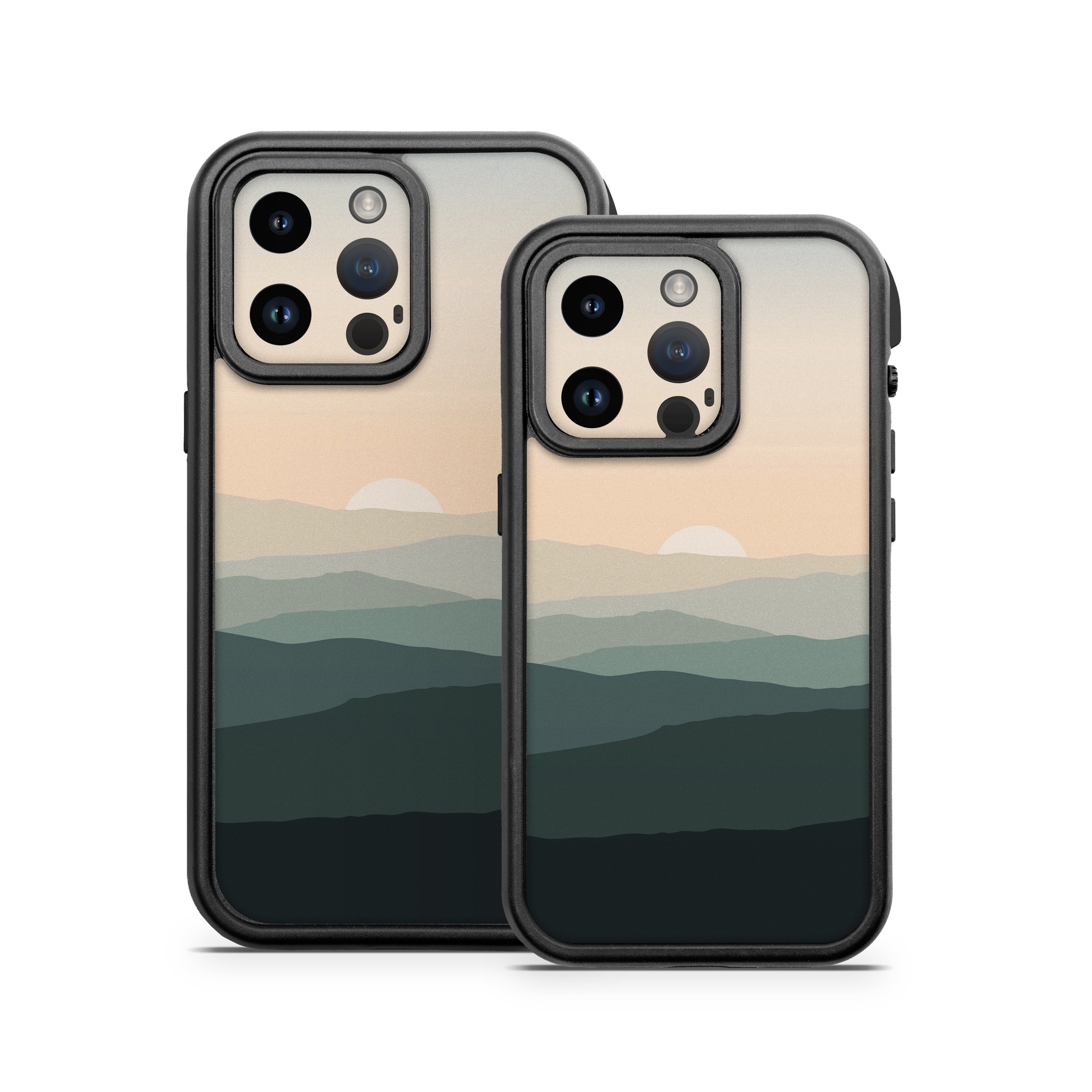 OtterBox Fre iPhone 14 Series Case Skin design of Sky, Mountain, Afterglow, Cloud, Highland, Dusk, Sunrise, Landscape, Sunset, Cumulus, with black, gray, white, orange, yellow colors