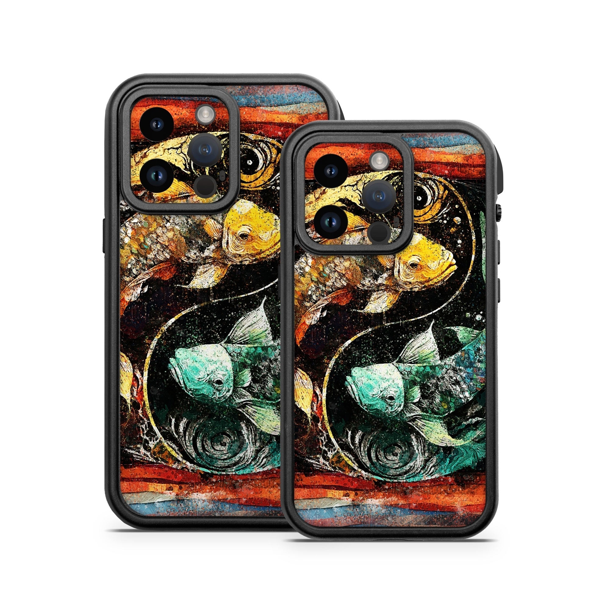 OtterBox Fre iPhone 14 Series Case Skin design of Art paint, Paint, Painting, Art, Creative arts, Pattern, Visual arts, Mural, Illustration, Graphics, with black, red, blue, yellow, green, orange, purple colors