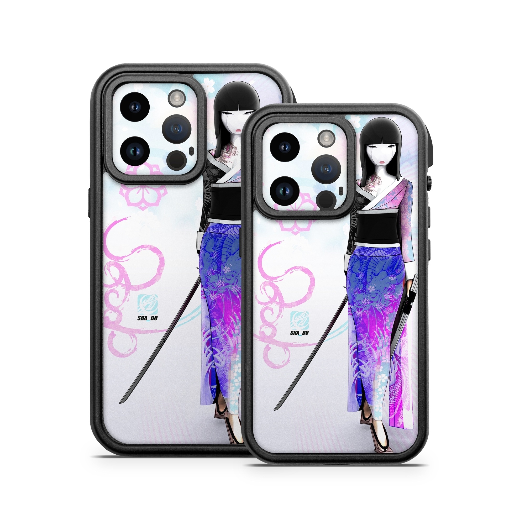 OtterBox Fre iPhone 14 Series Case Skin design of Clothing, Fashion illustration, Fashion model, Pink, Fashion, Purple, Fashion design, Dress, Barbie, Illustration, with white, pink, purple, black, blue colors