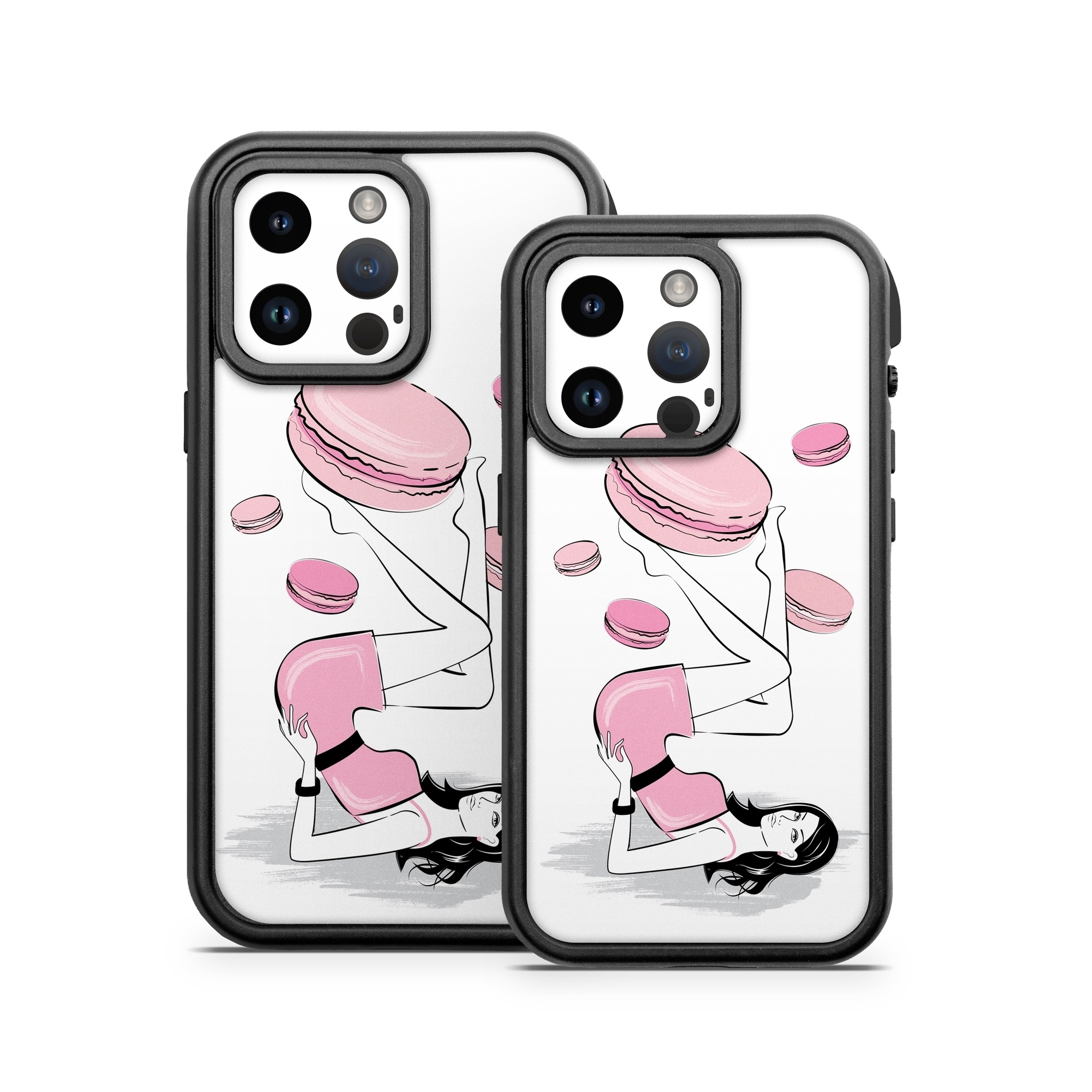 OtterBox Fre iPhone 14 Series Case Skin design of Gesture, Pink, Cartoon, Happy, Art, Red, Font, Elbow, Magenta, Thumb, with white, black, pink, gray colors
