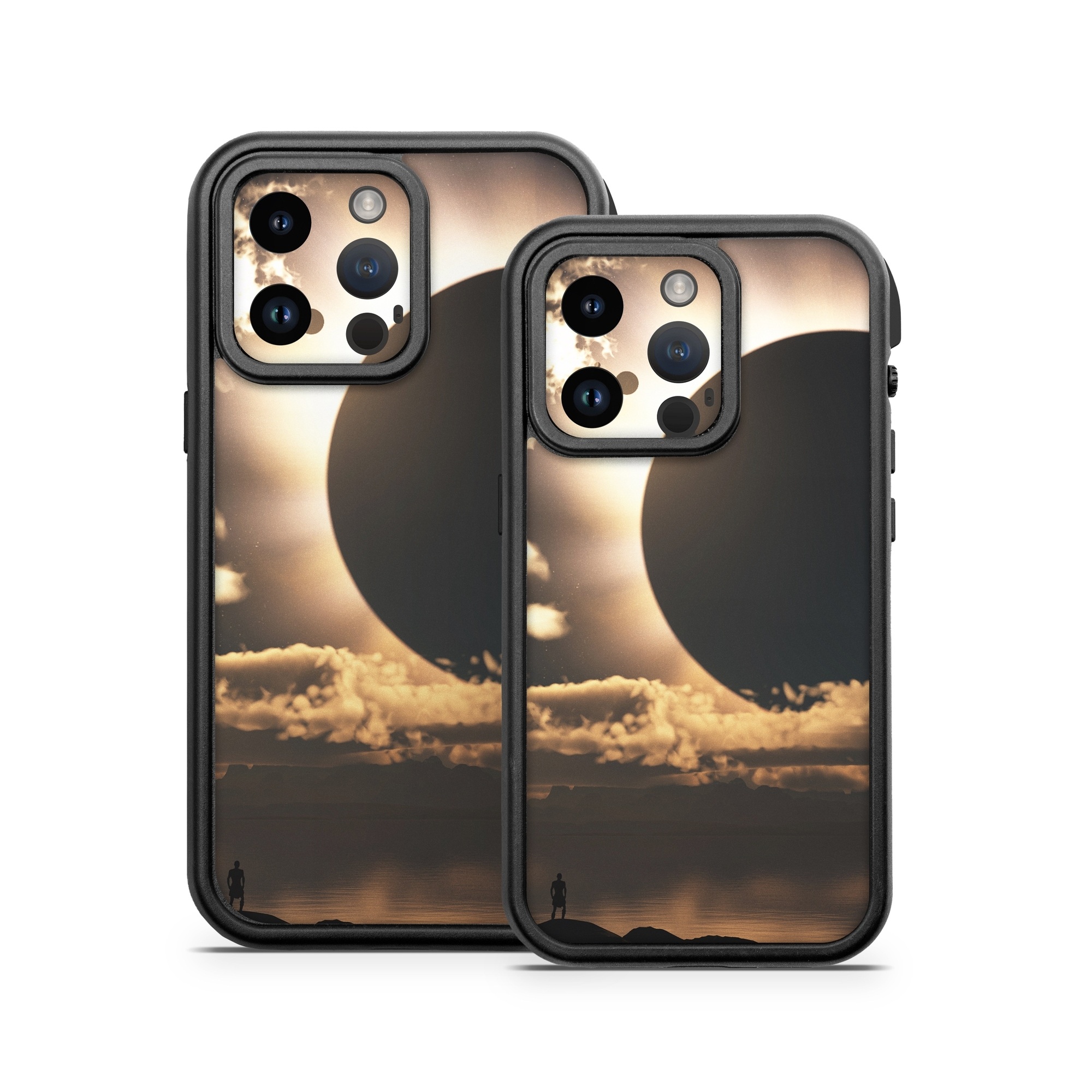 OtterBox Fre iPhone 14 Series Case Skin design of Sky, Cloud, Daytime, Eclipse, Atmosphere, Cumulus, Sunlight, Sun, Astronomical object, Celestial event, with black, red, green, gray, pink, yellow colors