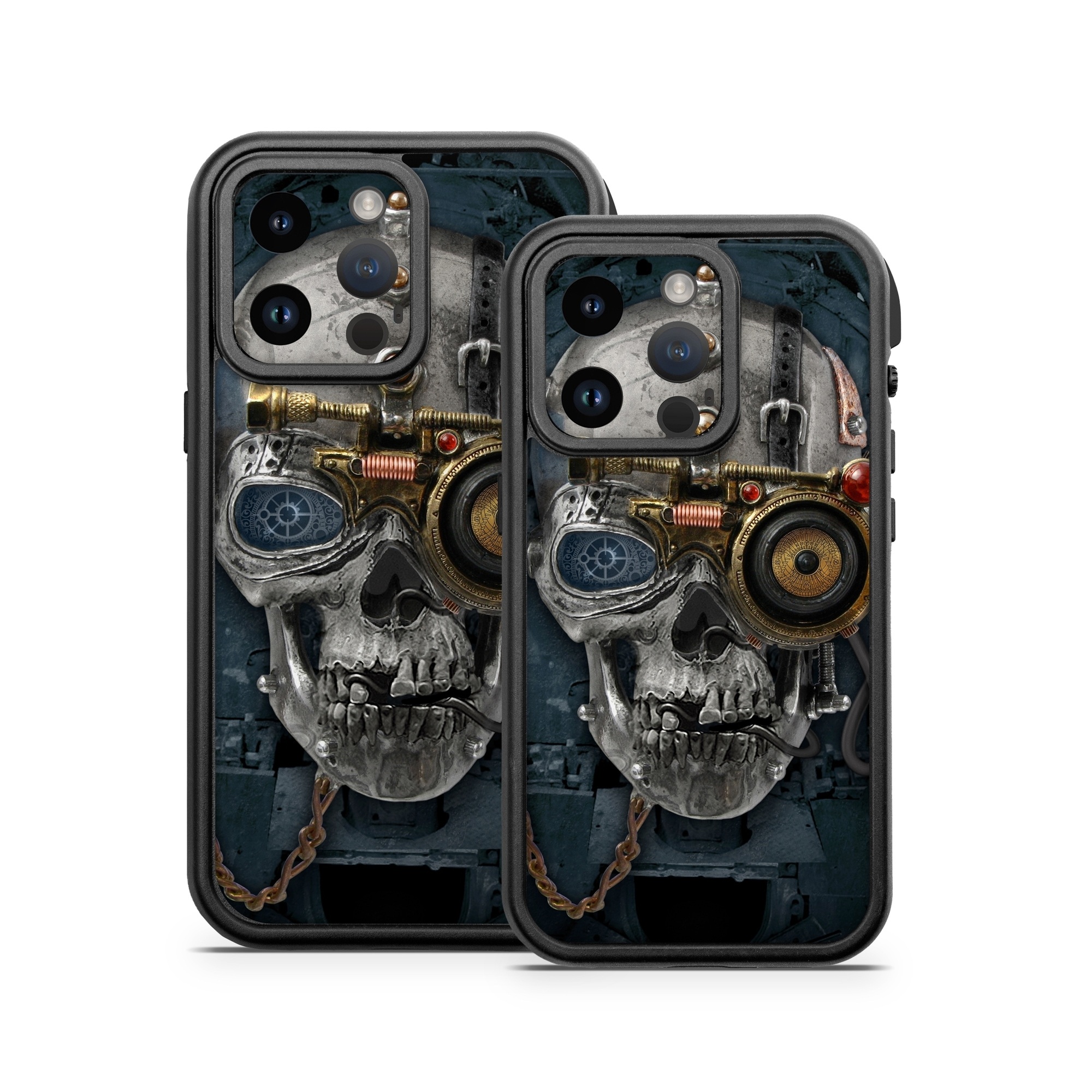 OtterBox Fre iPhone 14 Series Case Skin design of Engine, Auto part, Still life photography, Personal protective equipment, Illustration, Automotive engine part, Art, with black, gray, red, green colors