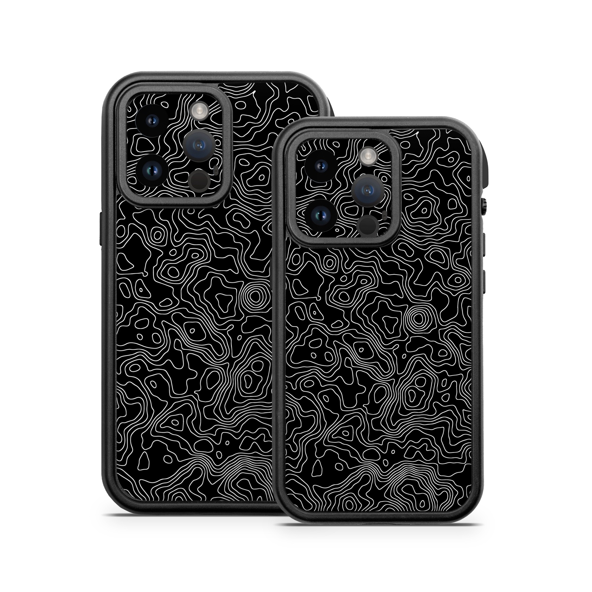 OtterBox Fre iPhone 14 Series Case Skin design of Art, Motif, Pattern, Symmetry, Monochrome, Circle, Font, Visual arts, Illustration, Monochrome photography, with black, gray colors