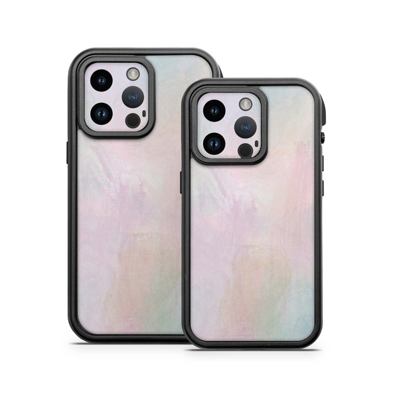 OtterBox Fre iPhone 14 Series Case Skin design of White, Pink, Brown, Visual arts, Art Paint, Purple, Painting, Paint, Watercolor painting, Acrylic paint, with blue, pink, white, yellow, orange, green colors