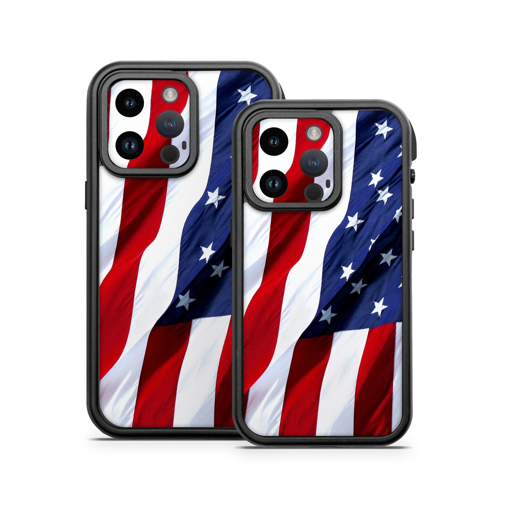 OtterBox Fre iPhone 14 Series Case Skin design of Flag, Flag of the united states, Flag Day (USA), Veterans day, Memorial day, Holiday, Independence day, Event, with red, blue, white colors